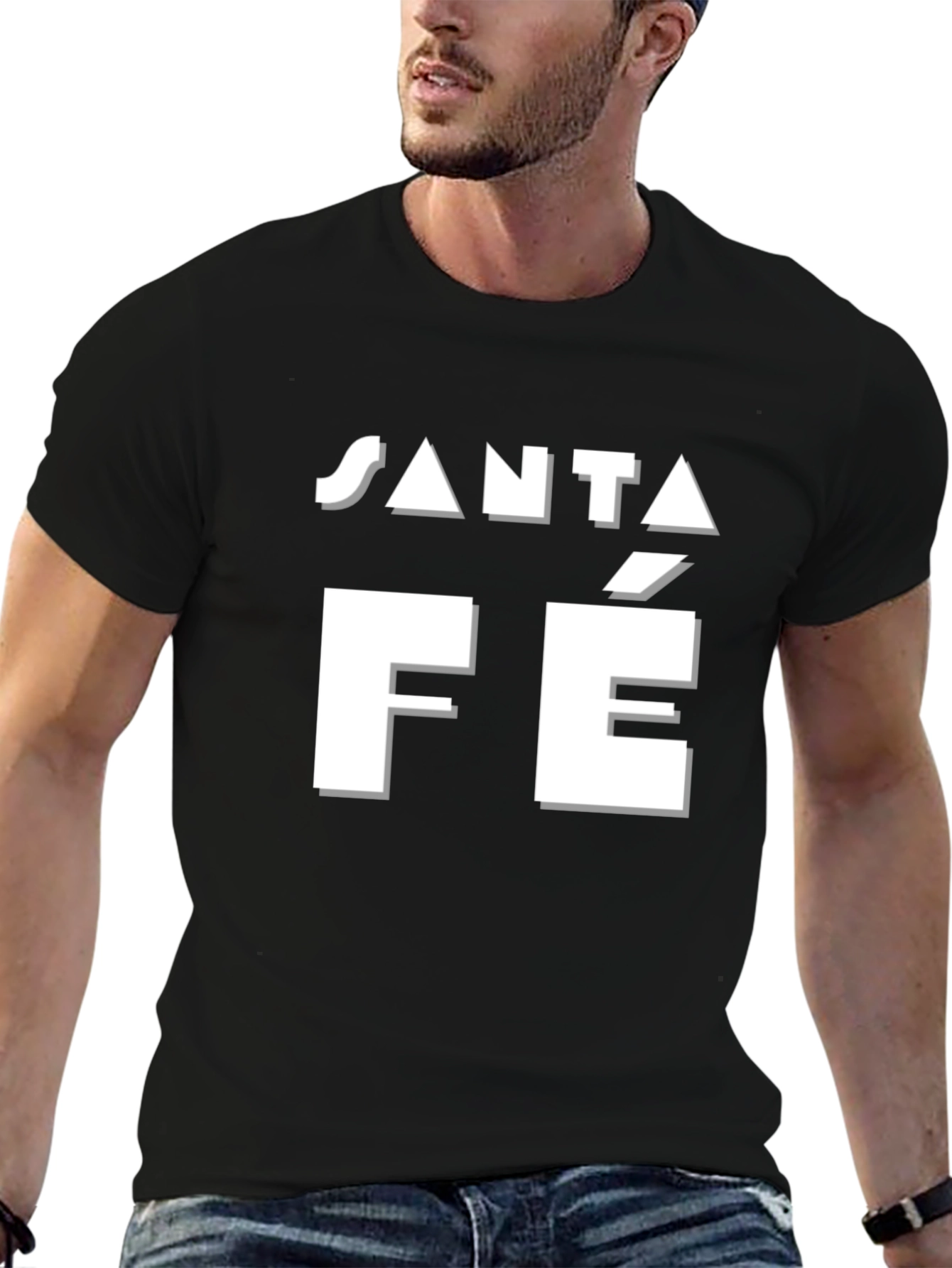 Santa Fe Graphic Tee - Black Cotton T-Shirt