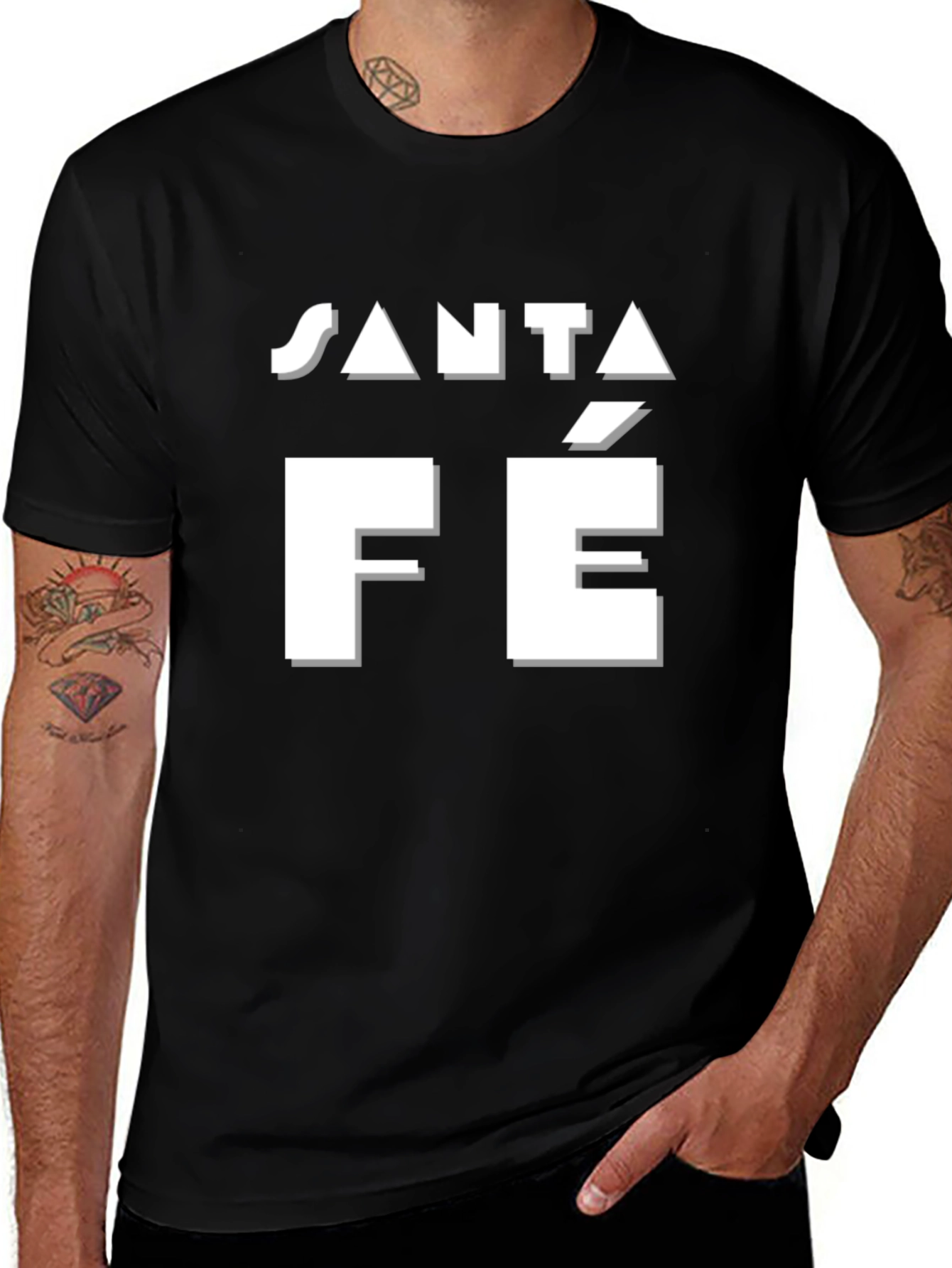 Santa Fe Graphic Tee - Black Cotton T-Shirt