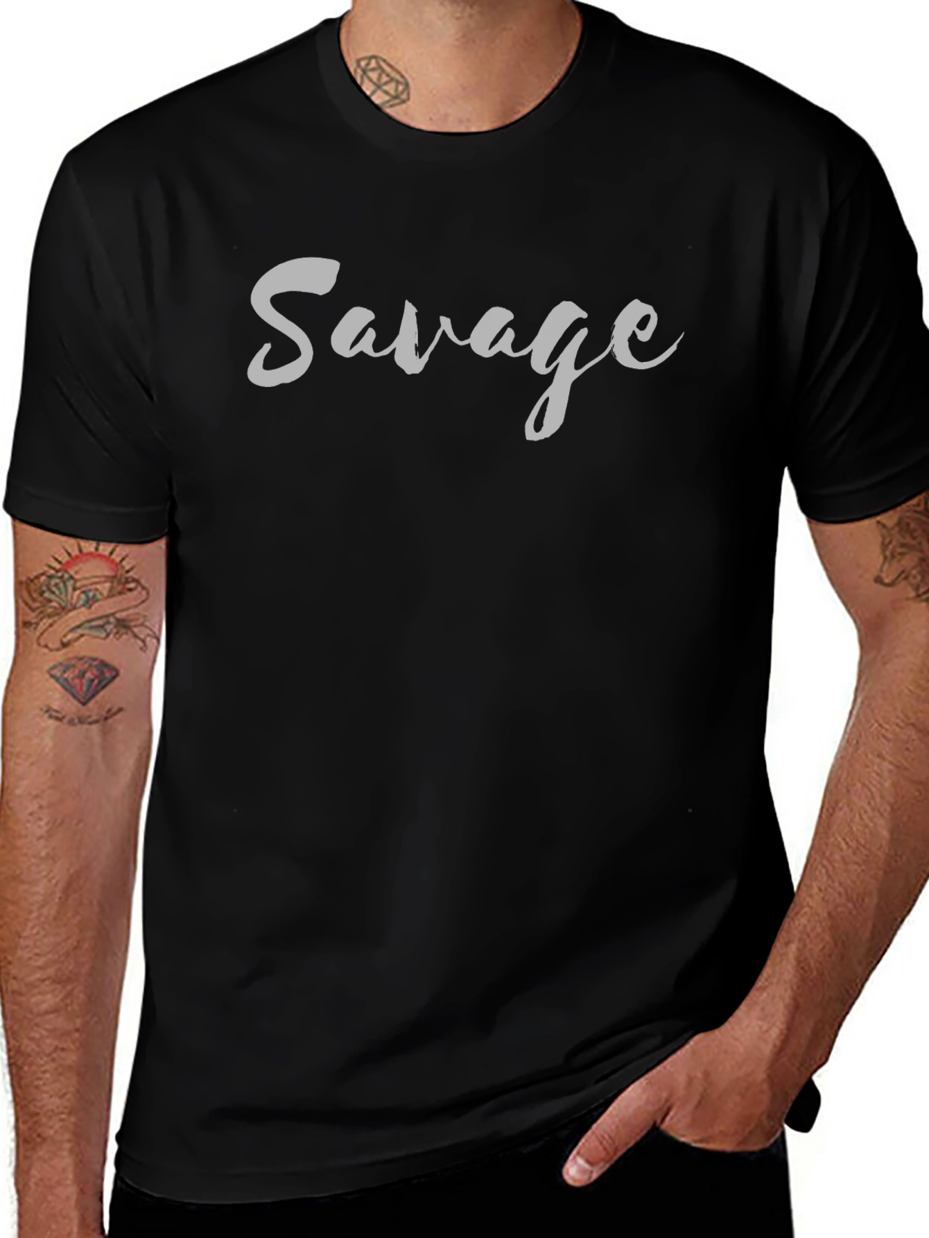 Savage Graphic T-Shirt - Stylish Crew Neck Tee