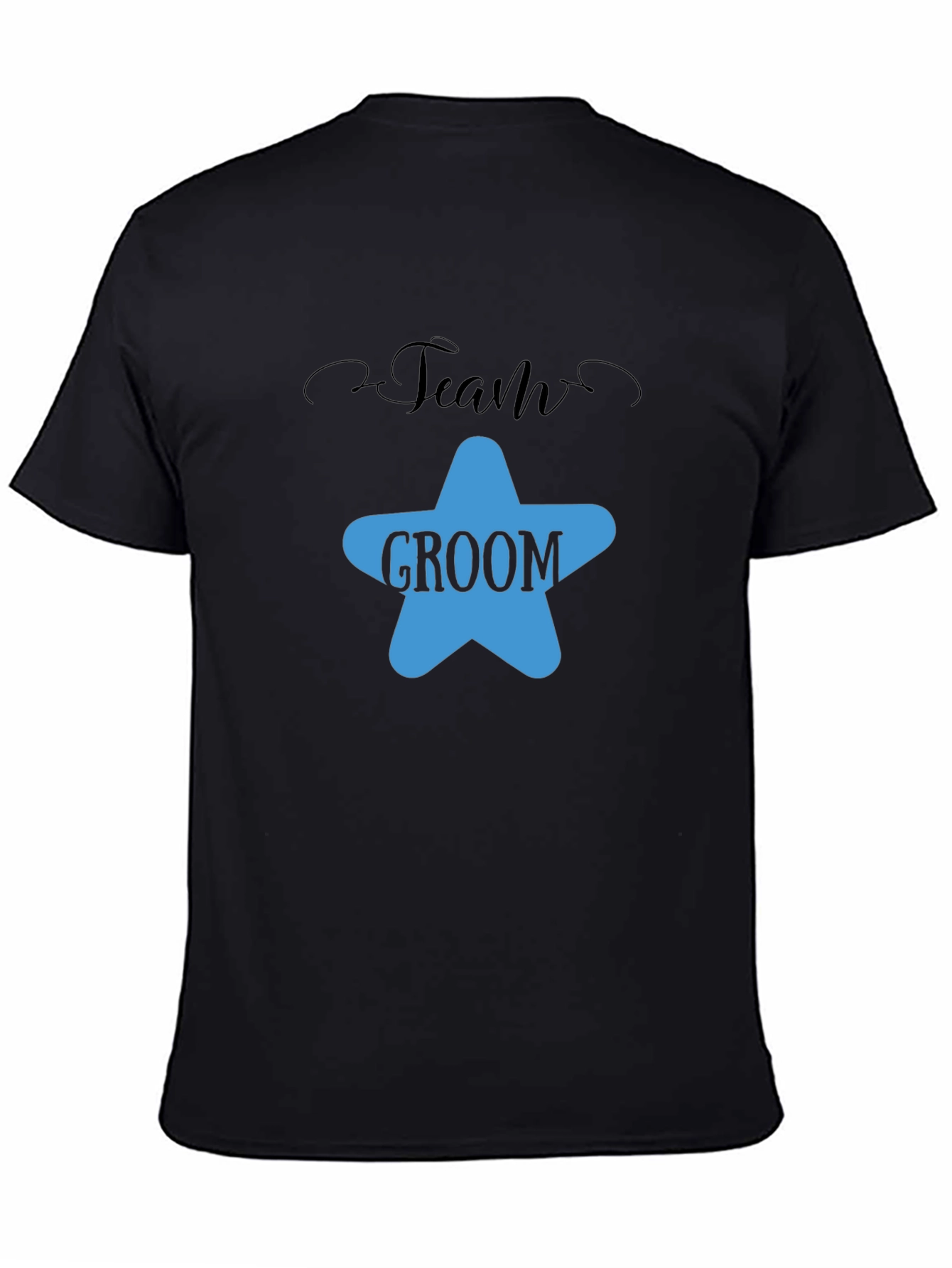 Team Groom Black Cotton T-Shirt