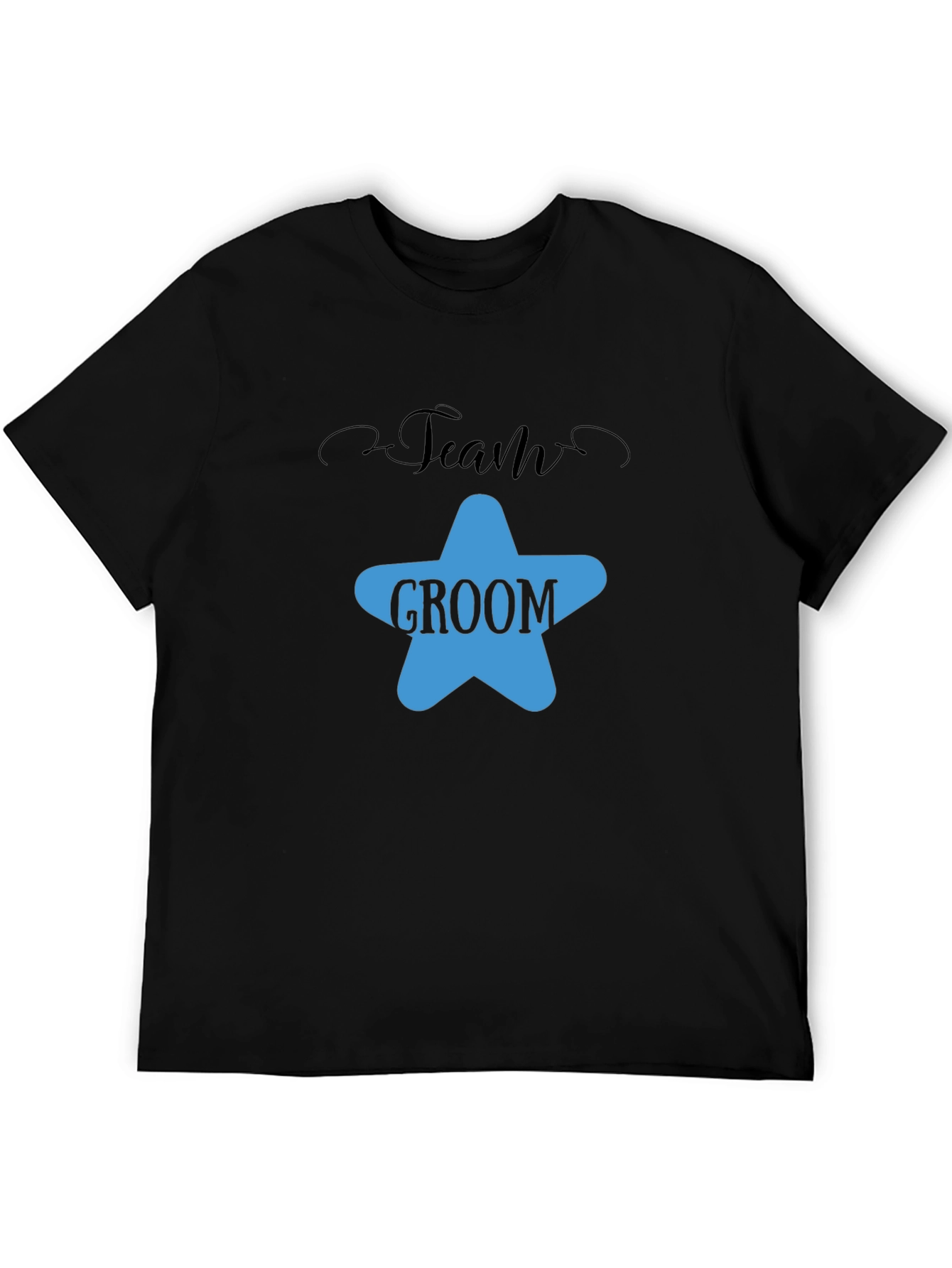 Team Groom Black Cotton T-Shirt