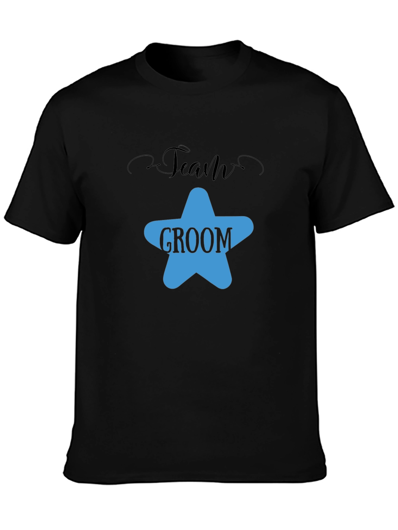 Team Groom Black Cotton T-Shirt