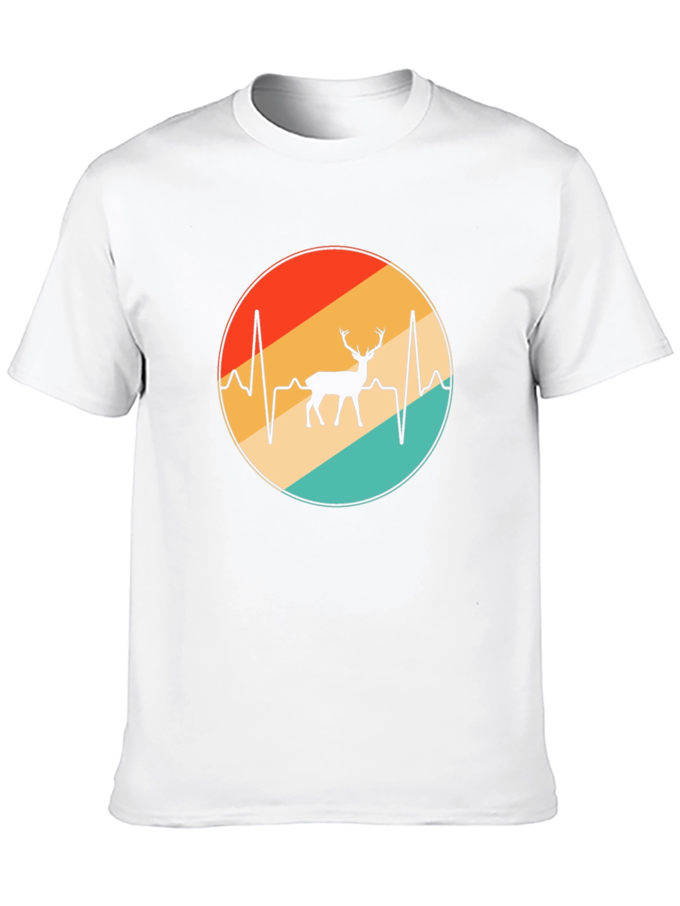 Deer Heartbeat T-Shirt - Black Cotton Graphic Tee