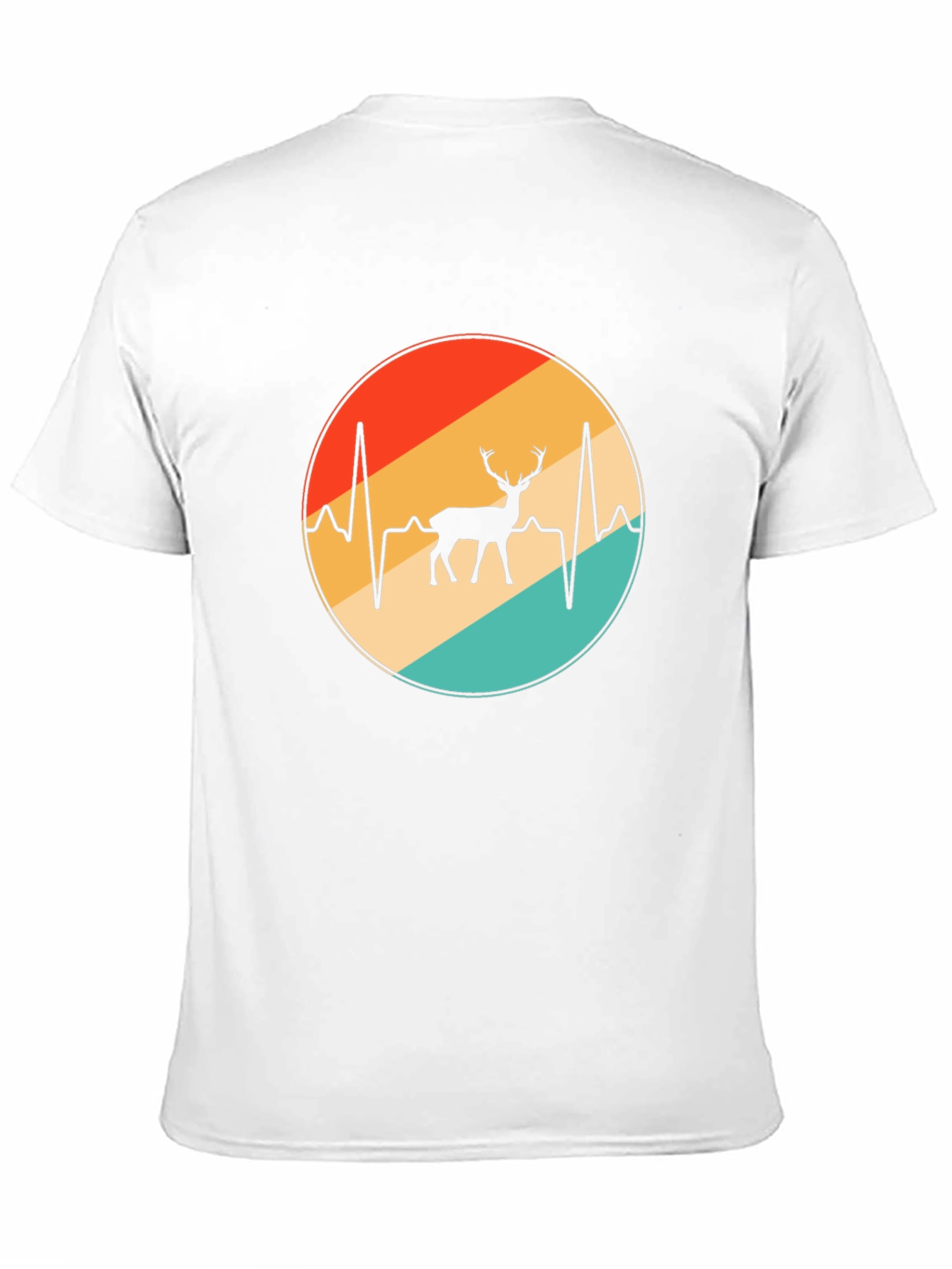 Deer Heartbeat T-Shirt - Black Cotton Graphic Tee