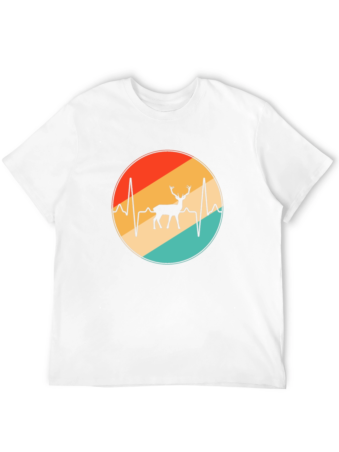 Deer Heartbeat T-Shirt - Black Cotton Graphic Tee