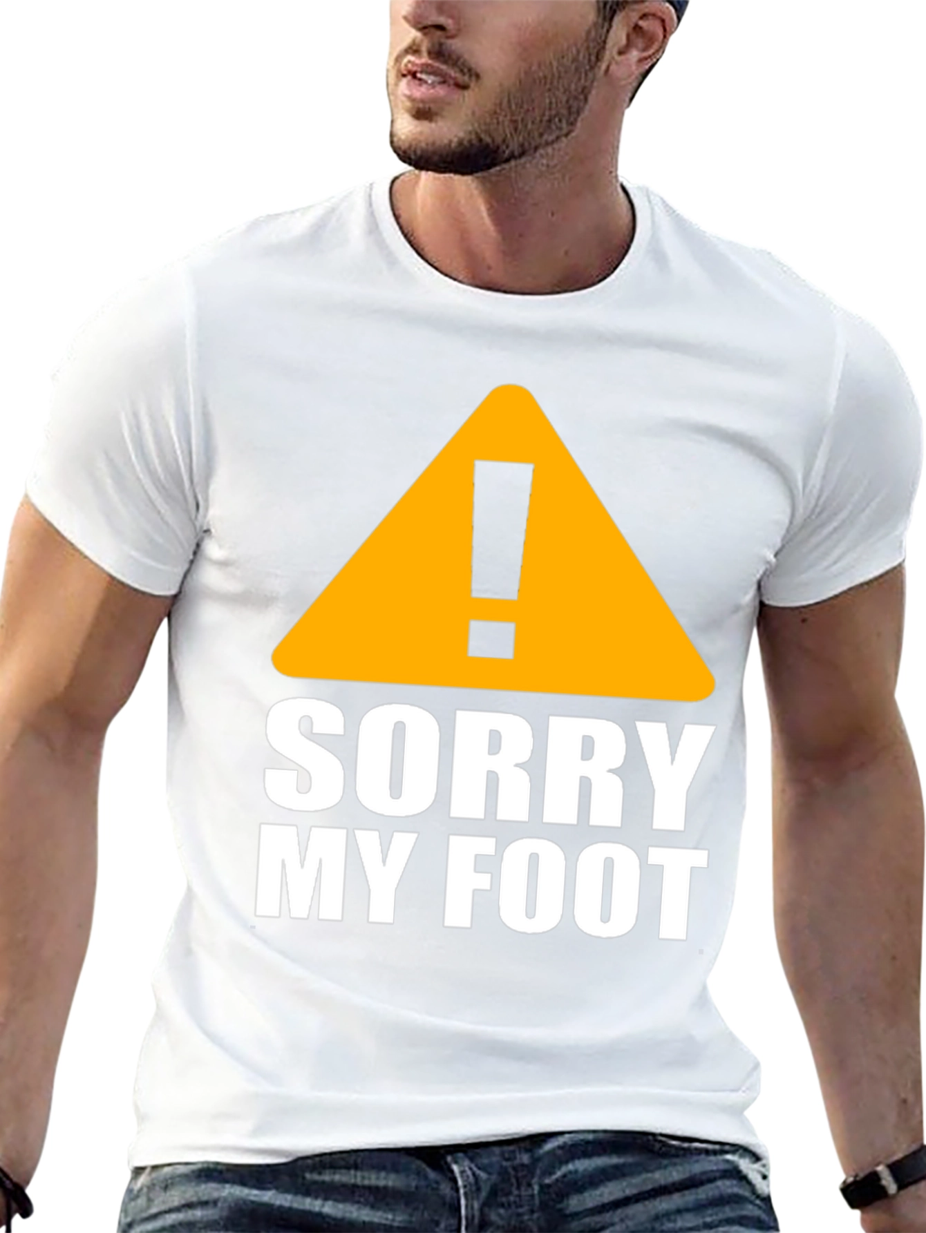 Funny Sorry My Foot Graphic Novelty T-Shirt