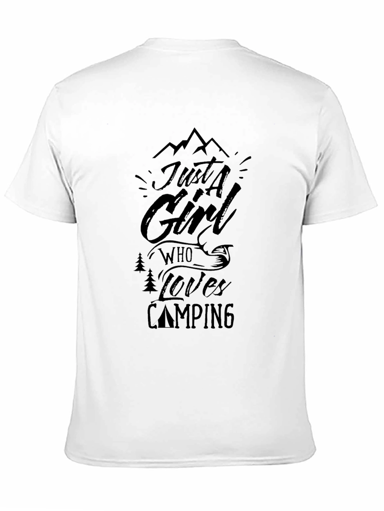 Just a Girl Who Loves Camping Black Graphic Tee