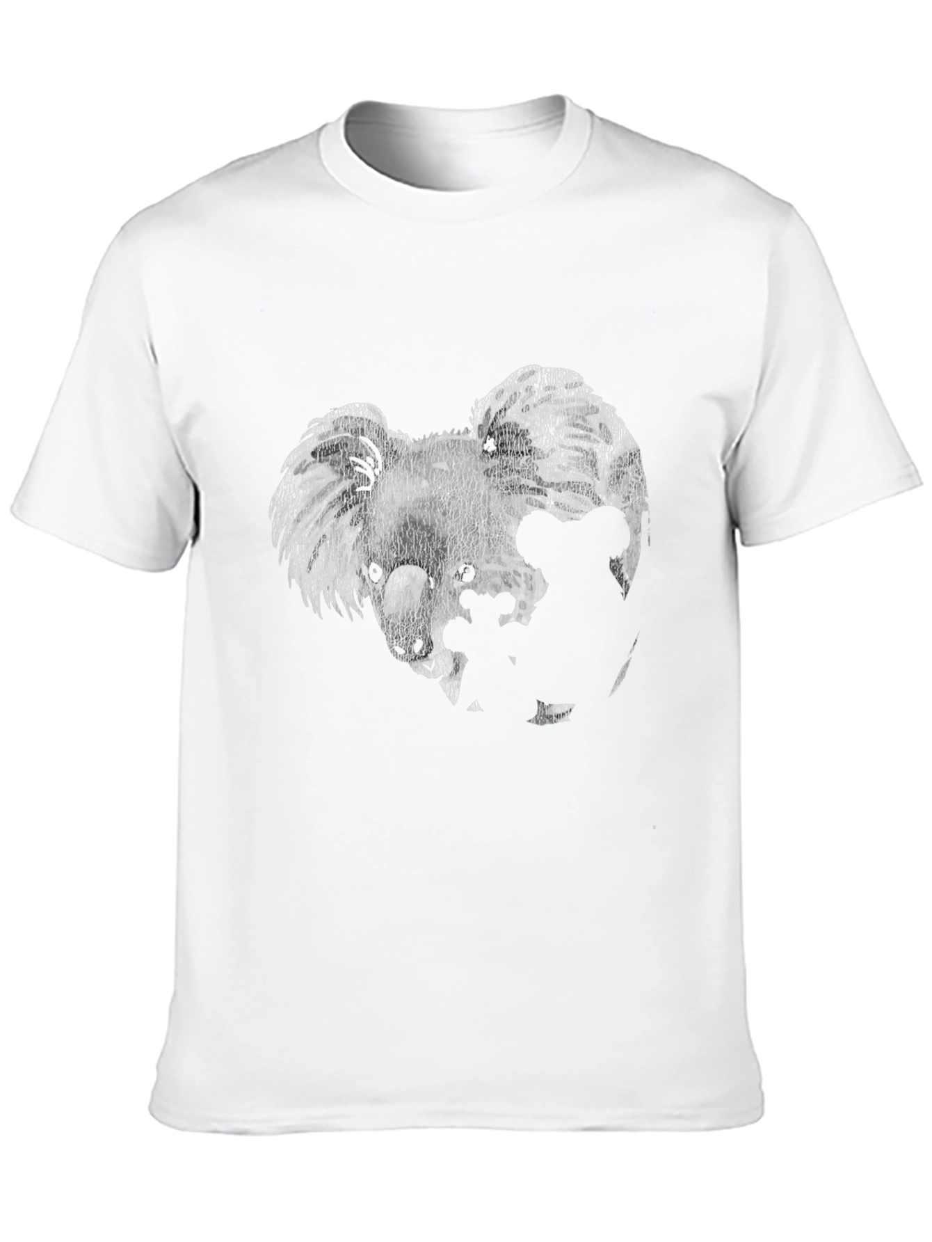 Koala Family Graphic Tee - Black Cotton T-Shirt