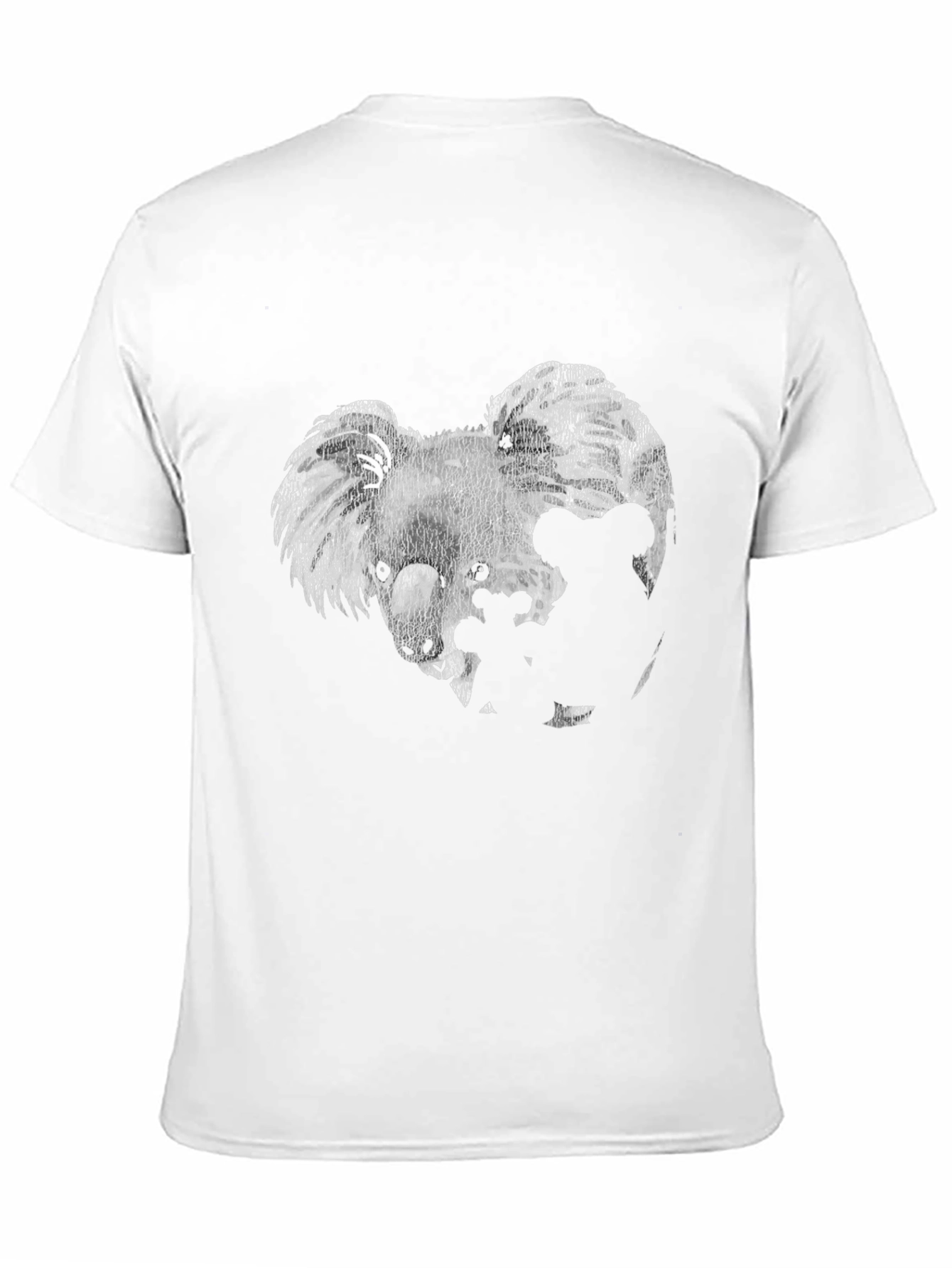 Koala Family Graphic Tee - Black Cotton T-Shirt
