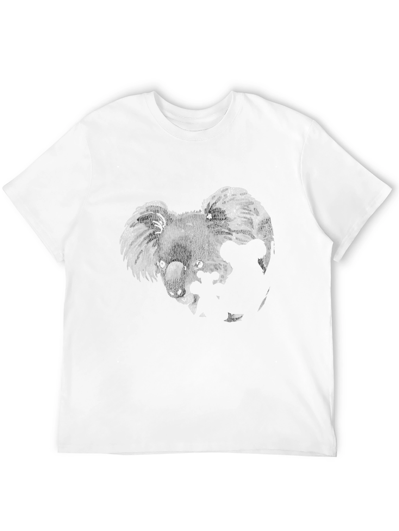 Koala Family Graphic Tee - Black Cotton T-Shirt