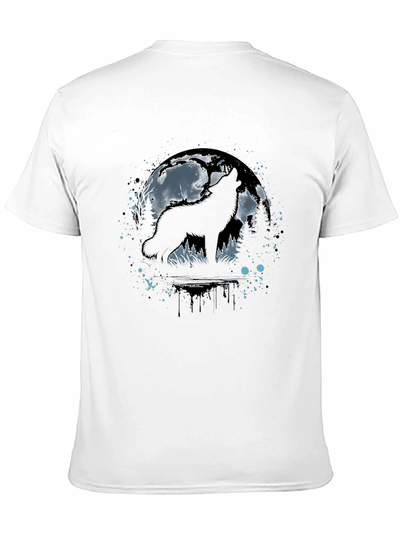 Wolf Moon Graphic Tee - Black Cotton T-Shirt