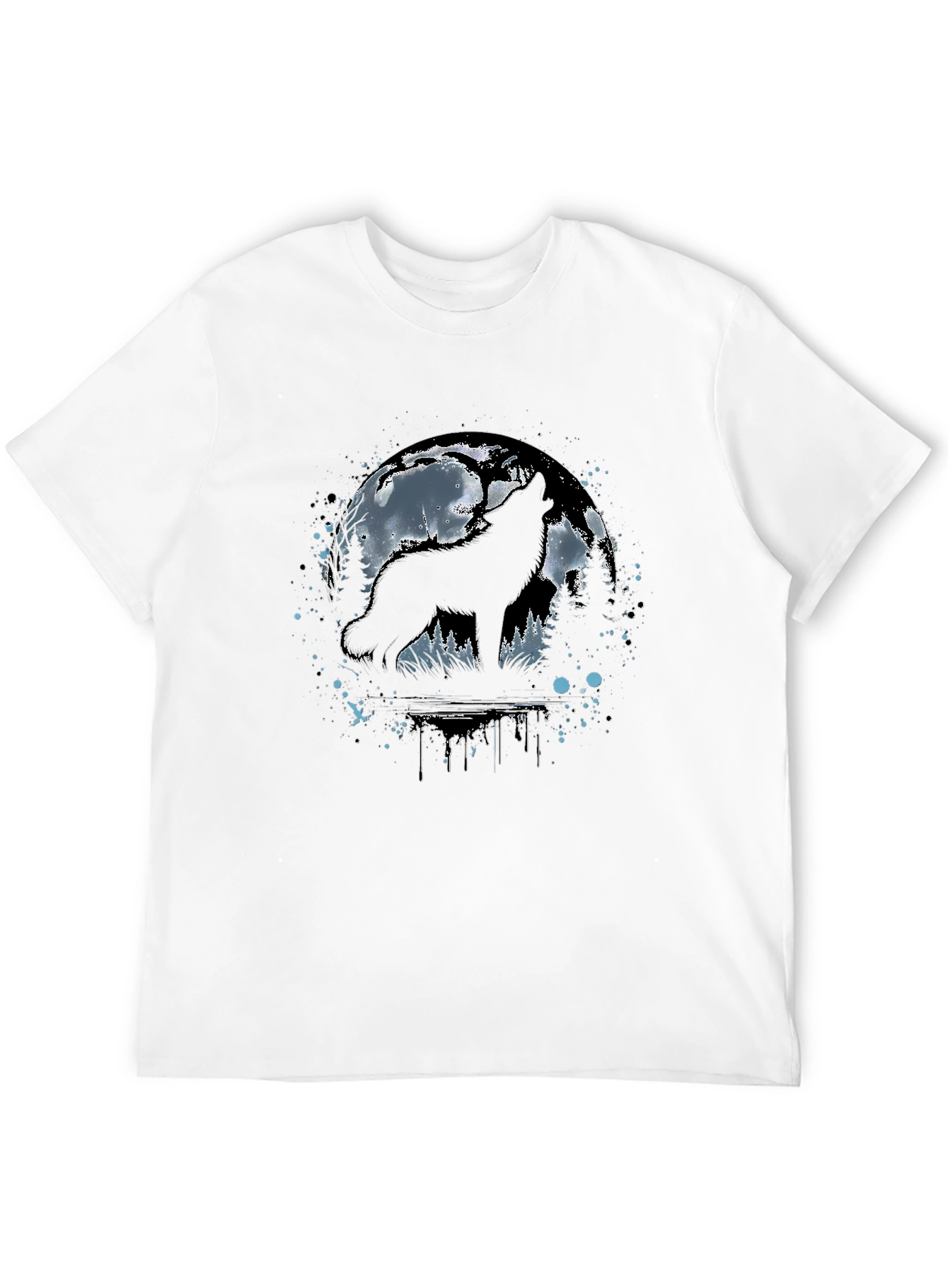Wolf Moon Graphic Tee - Black Cotton T-Shirt