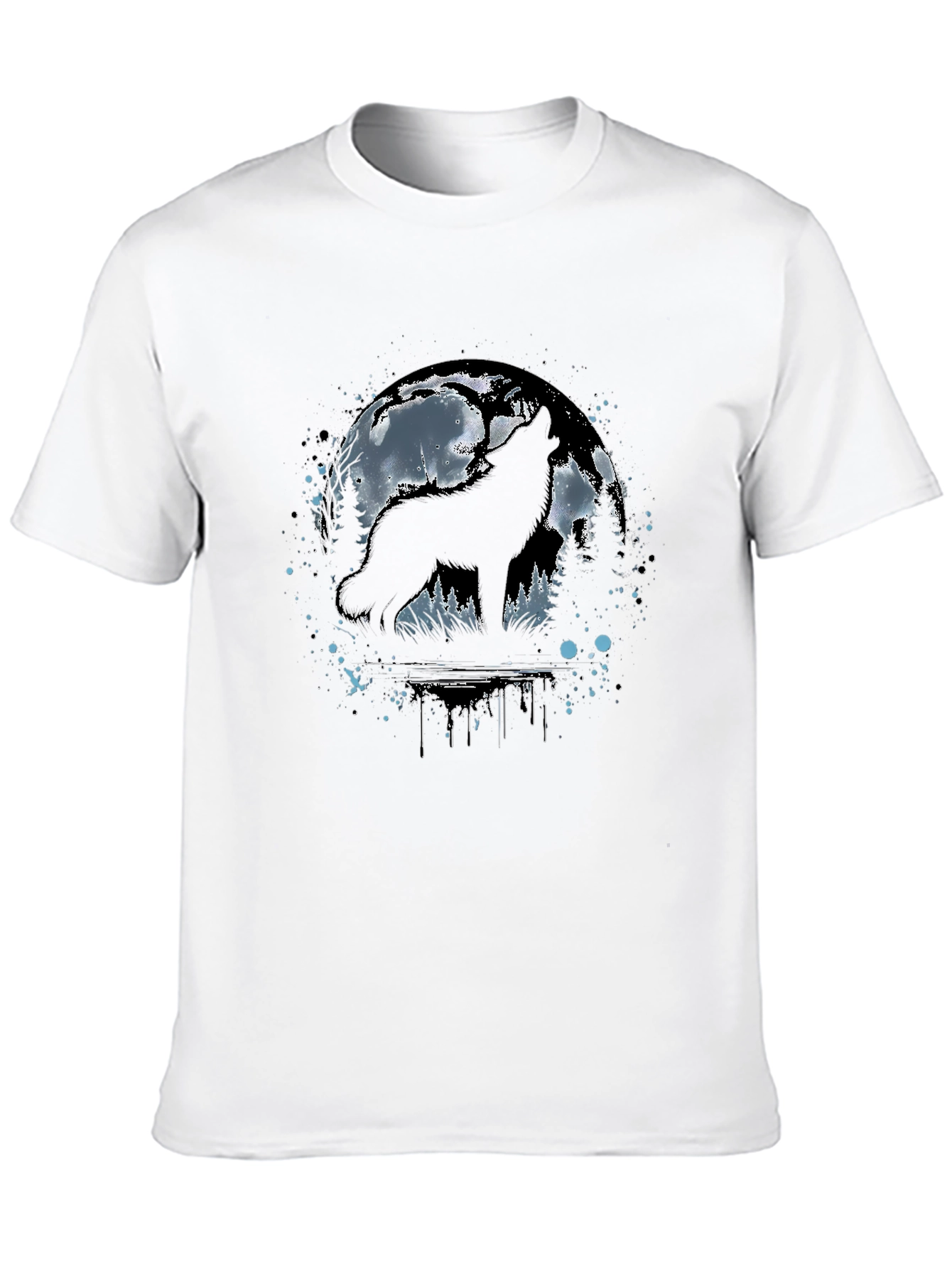 Wolf Moon Graphic Tee - Black Cotton T-Shirt