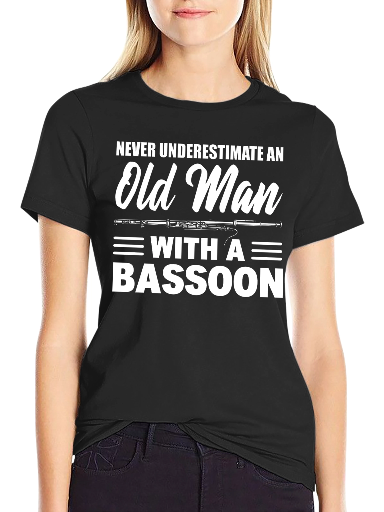 Old Man Bassoon T-Shirt - Musician Humor Tee