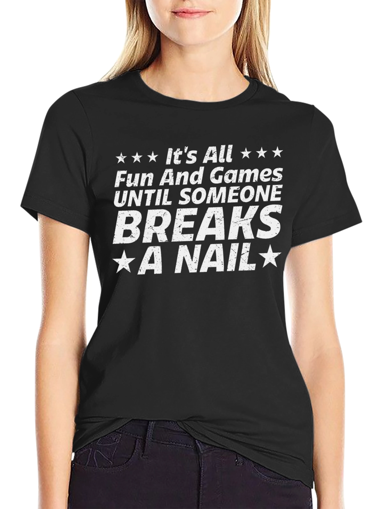 Funny Breaks a Nail Graphic T-Shirt