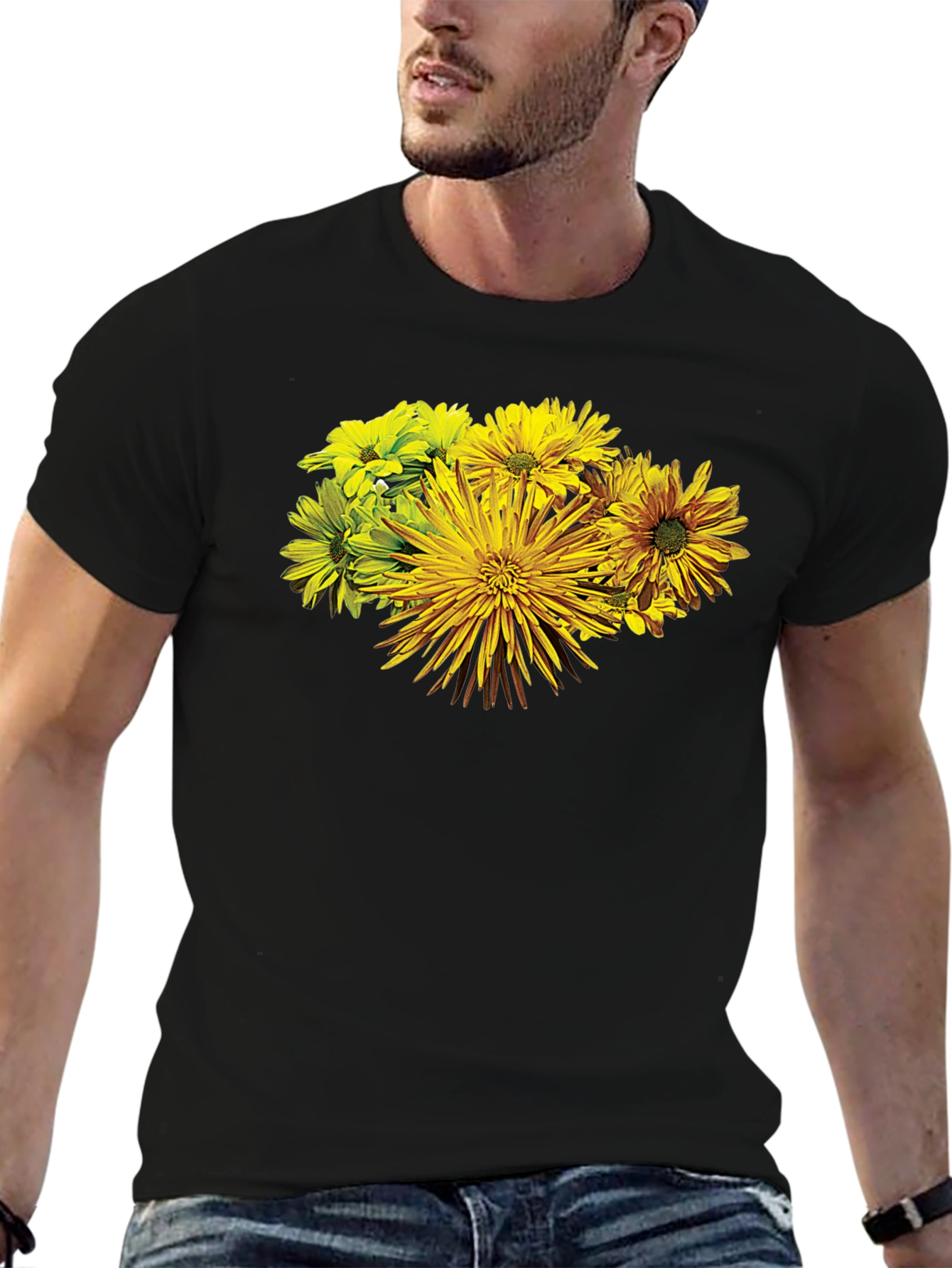 Floral Print T-Shirt - Sunny Blooms Graphic Tee
