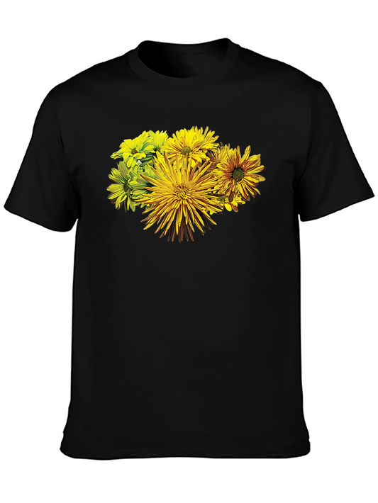 Floral Print T-Shirt - Sunny Blooms Graphic Tee