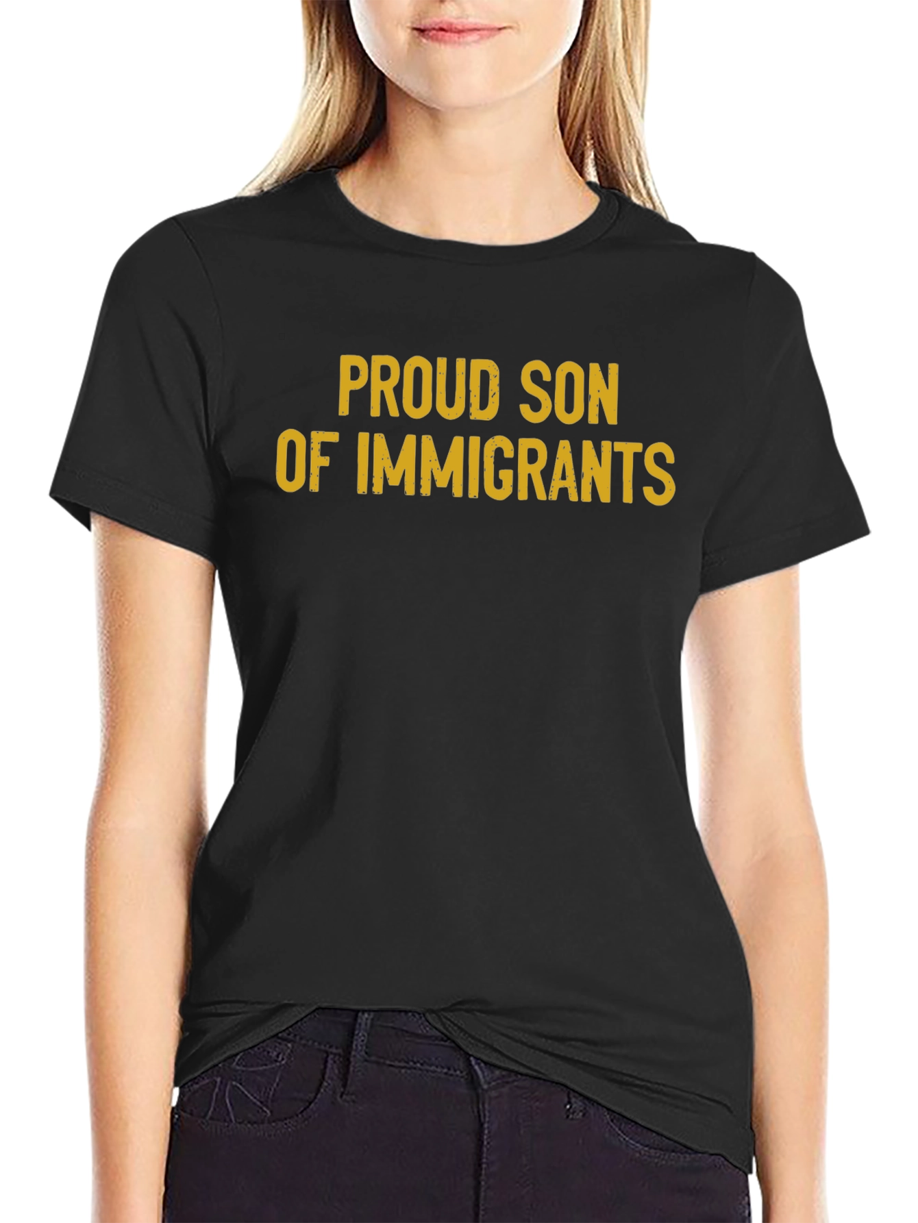 Proud Son of Immigrants Black T-Shirt