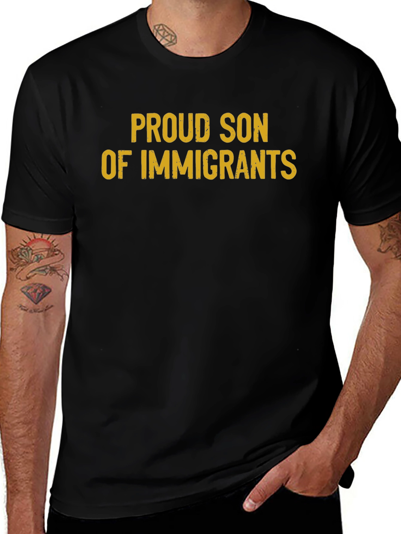 Proud Son of Immigrants Black T-Shirt