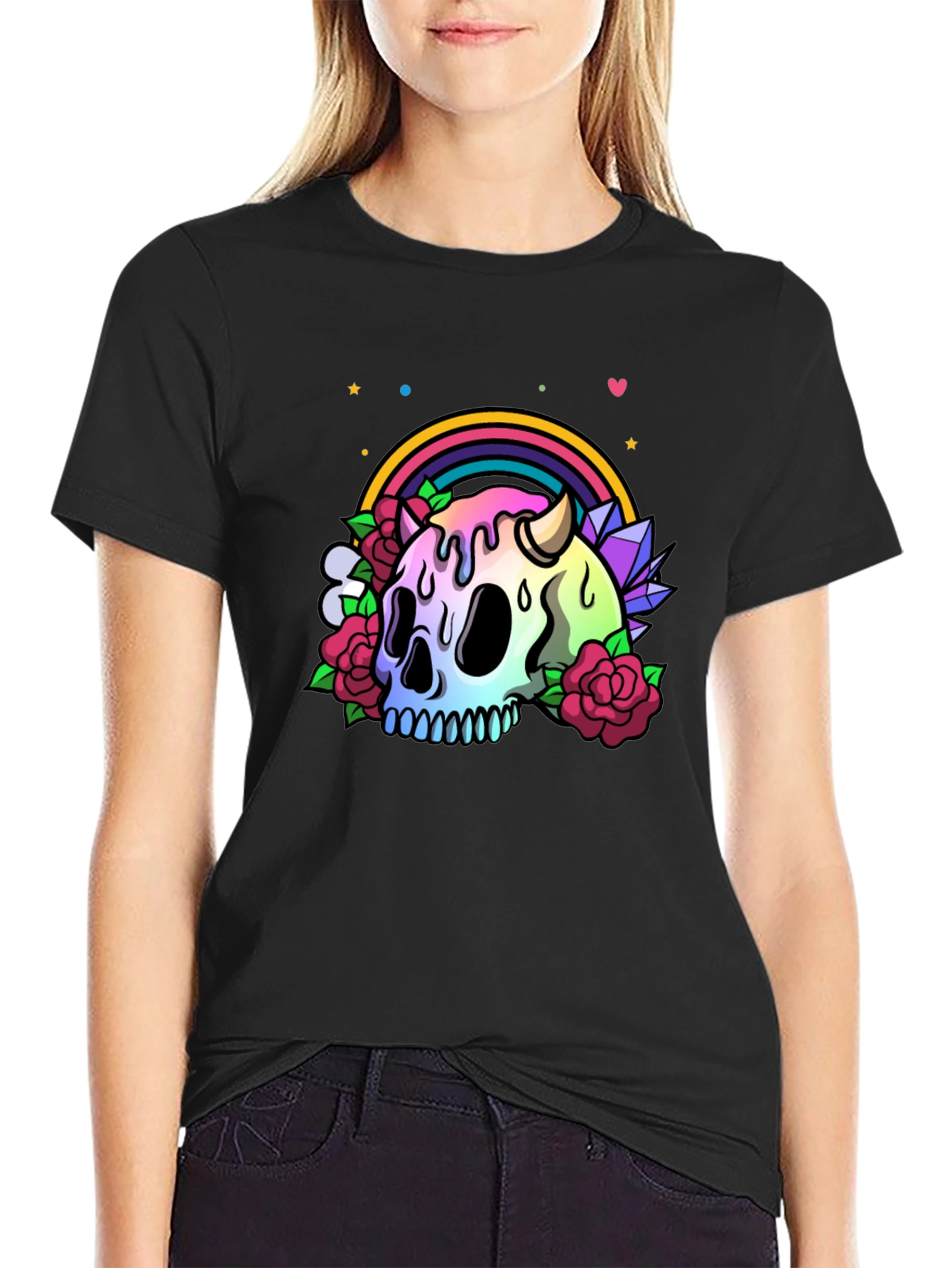 Rainbow Skull Graphic Tee - Unique & Stylish