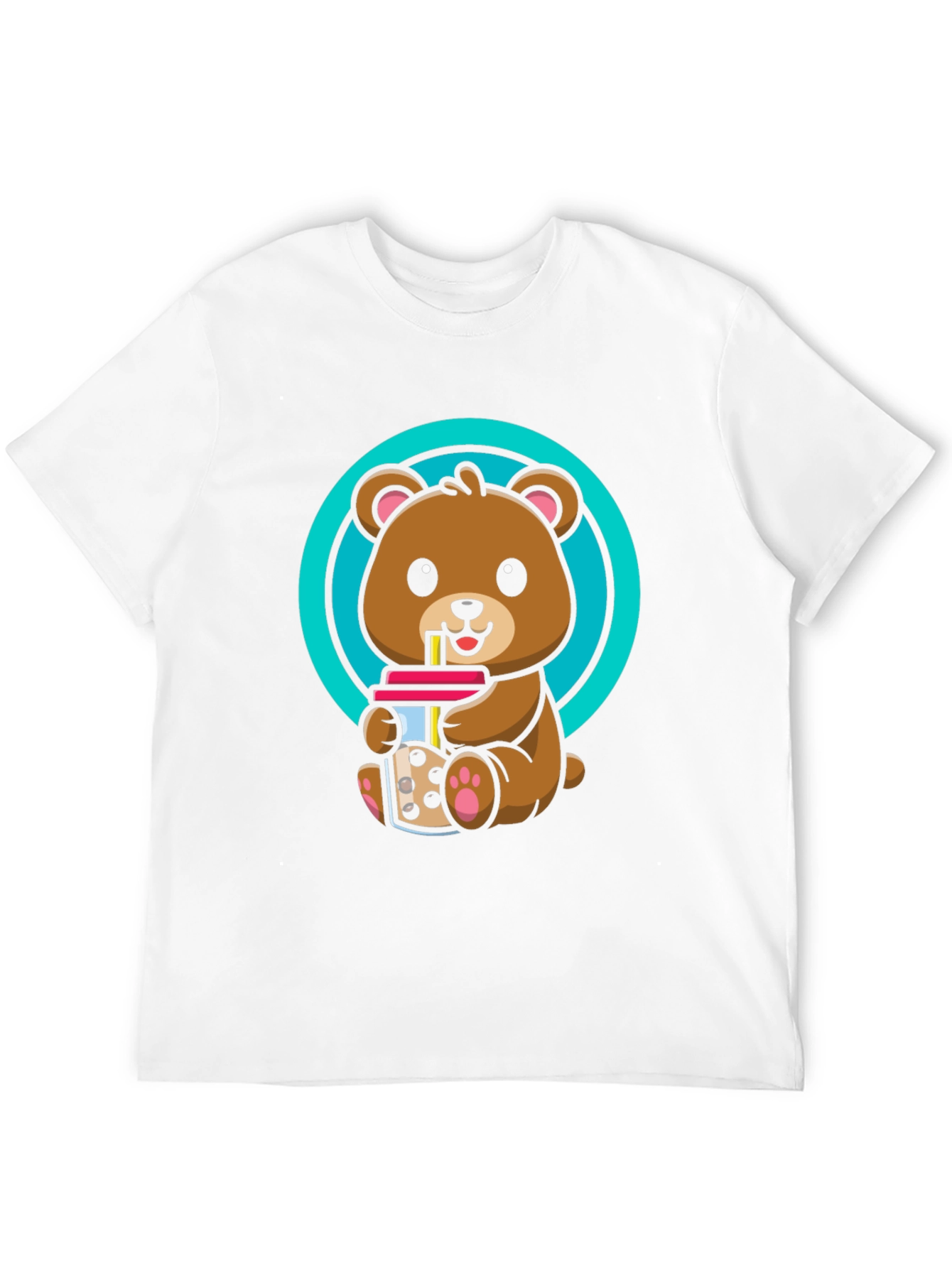 Cute Bear Boba T-Shirt - Unisex Black Tee