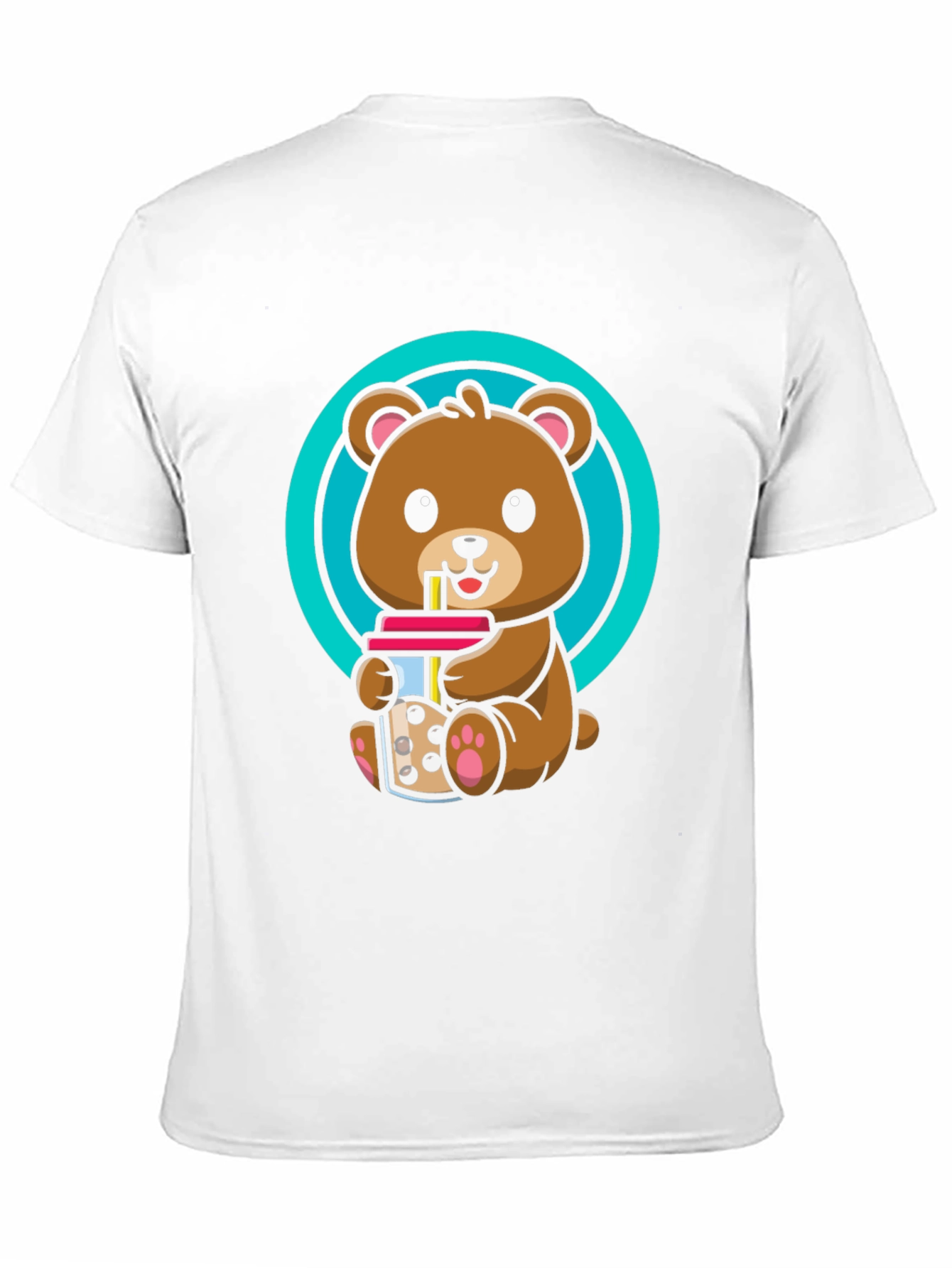 Cute Bear Boba T-Shirt - Unisex Black Tee