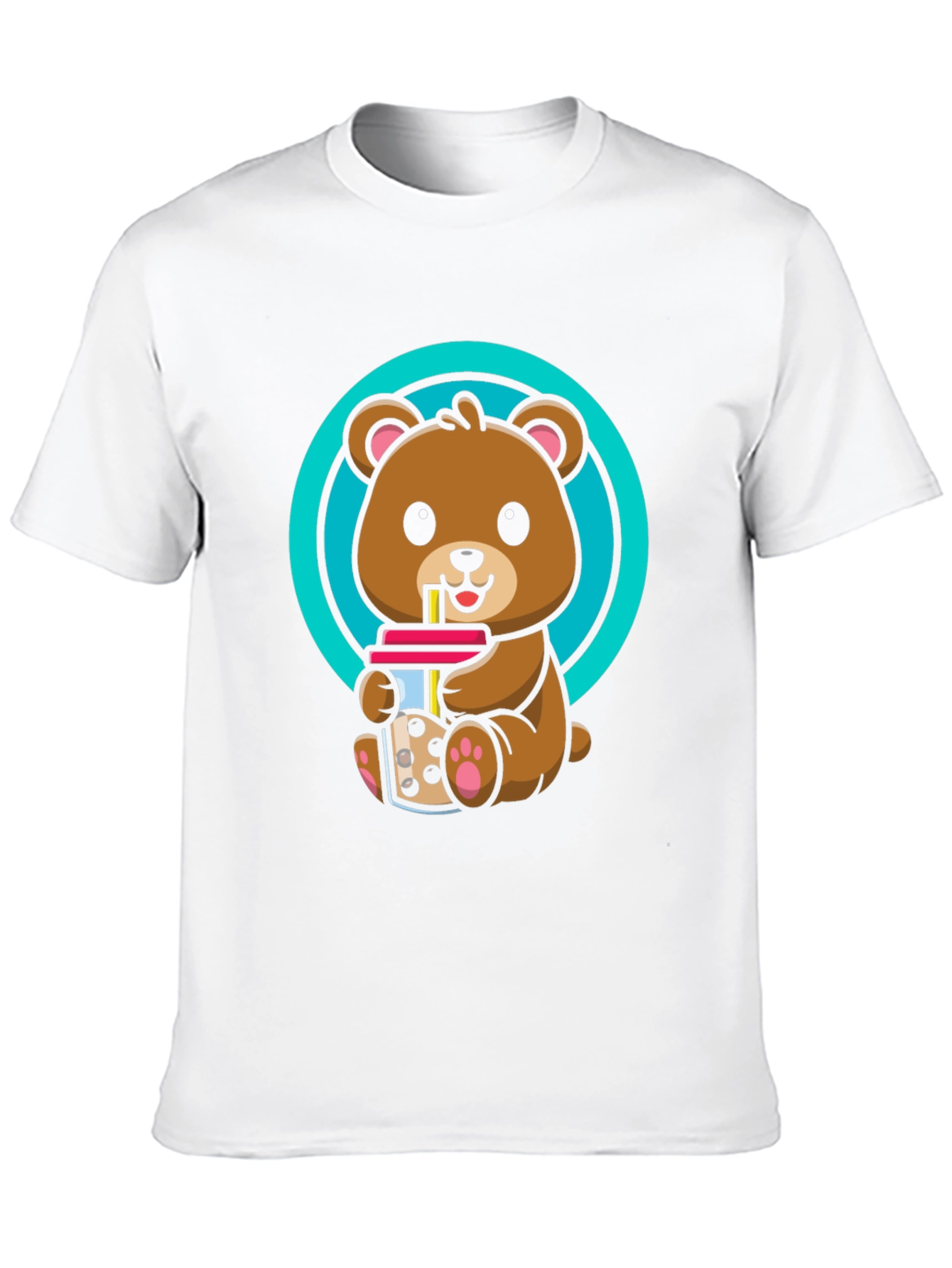 Cute Bear Boba T-Shirt - Unisex Black Tee
