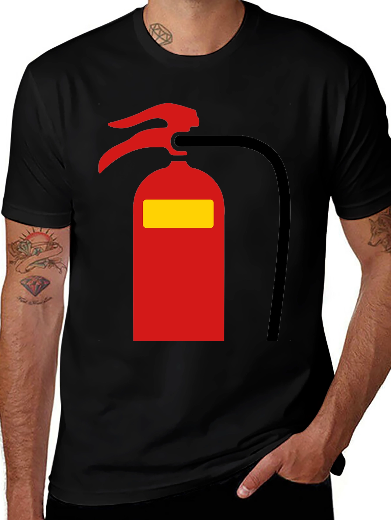 Fire Extinguisher Graphic Tee - Novelty T-Shirt