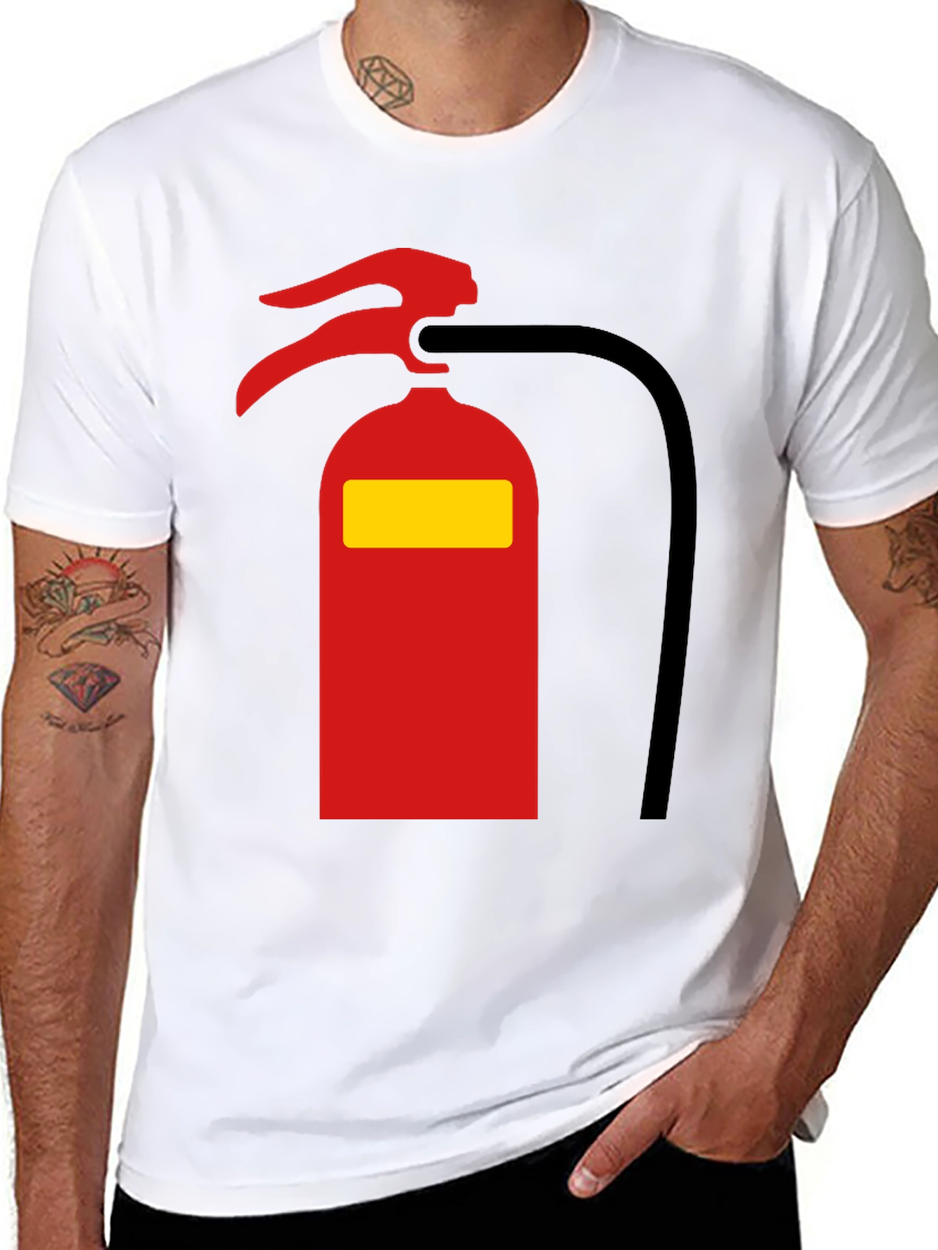 Fire Extinguisher Graphic Tee - Novelty T-Shirt