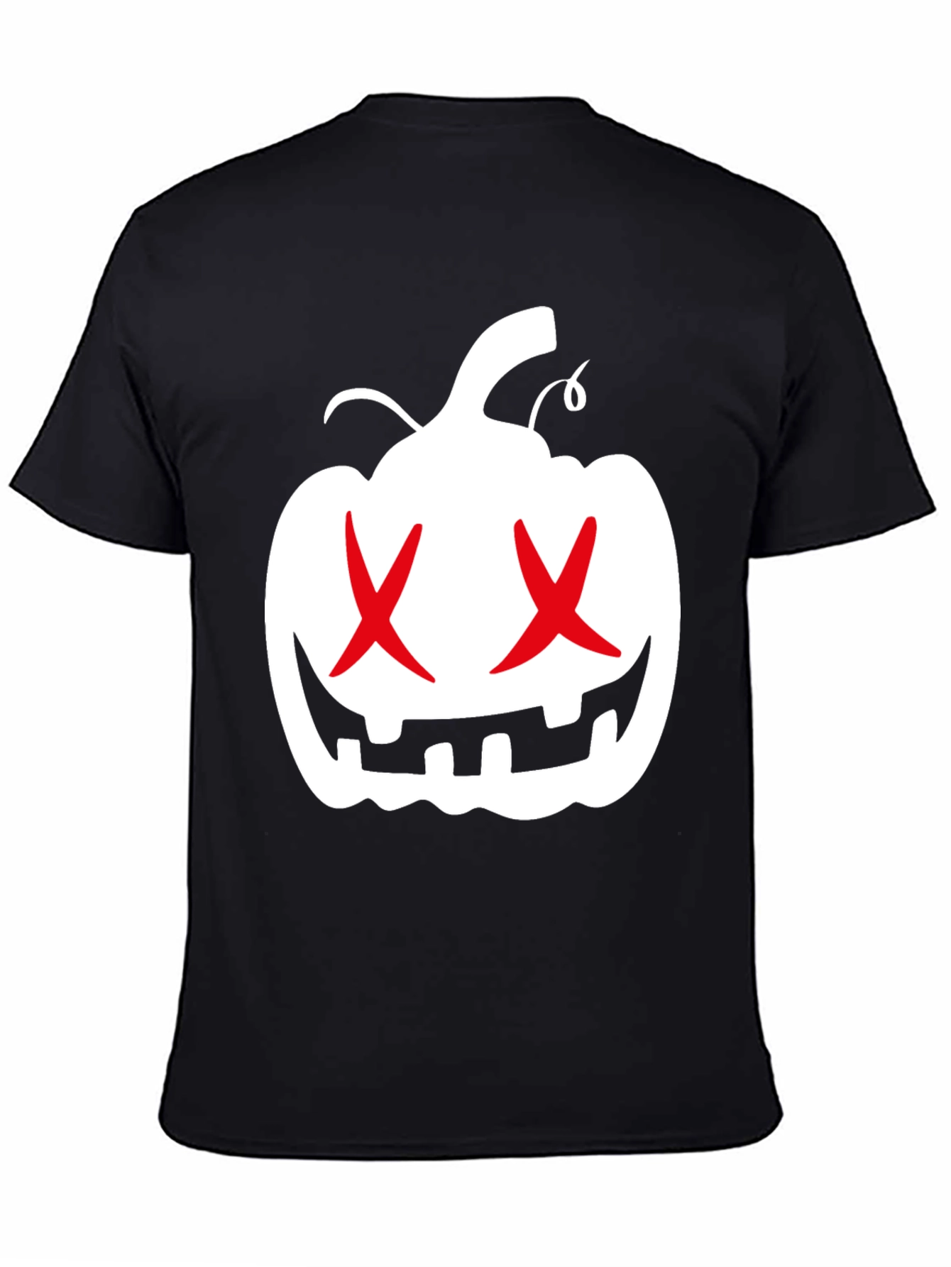 Halloween Pumpkin X Eyes Black Graphic Tee