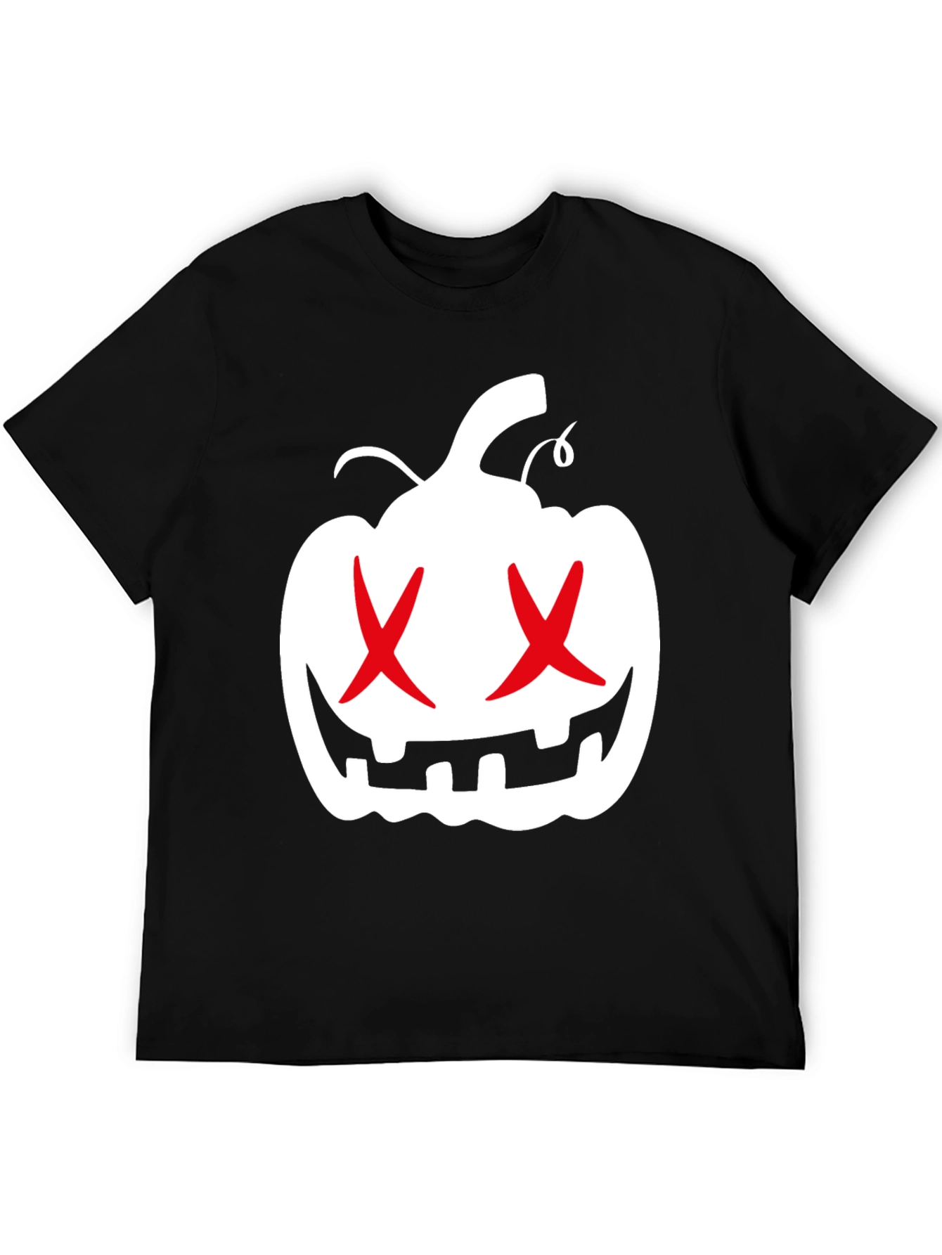 Halloween Pumpkin X Eyes Black Graphic Tee