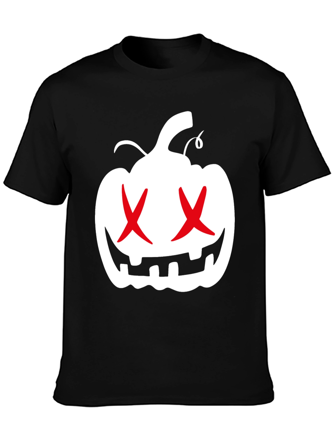 Halloween Pumpkin X Eyes Black Graphic Tee
