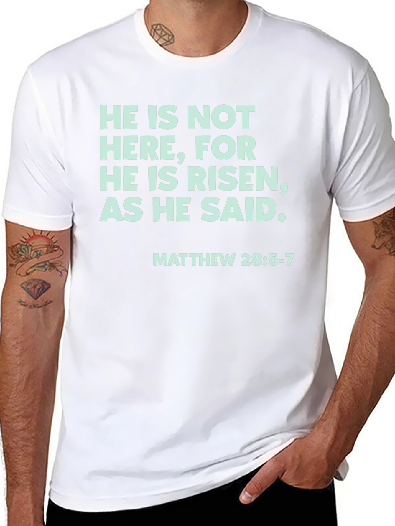 He Is Risen Christian Graphic Tee