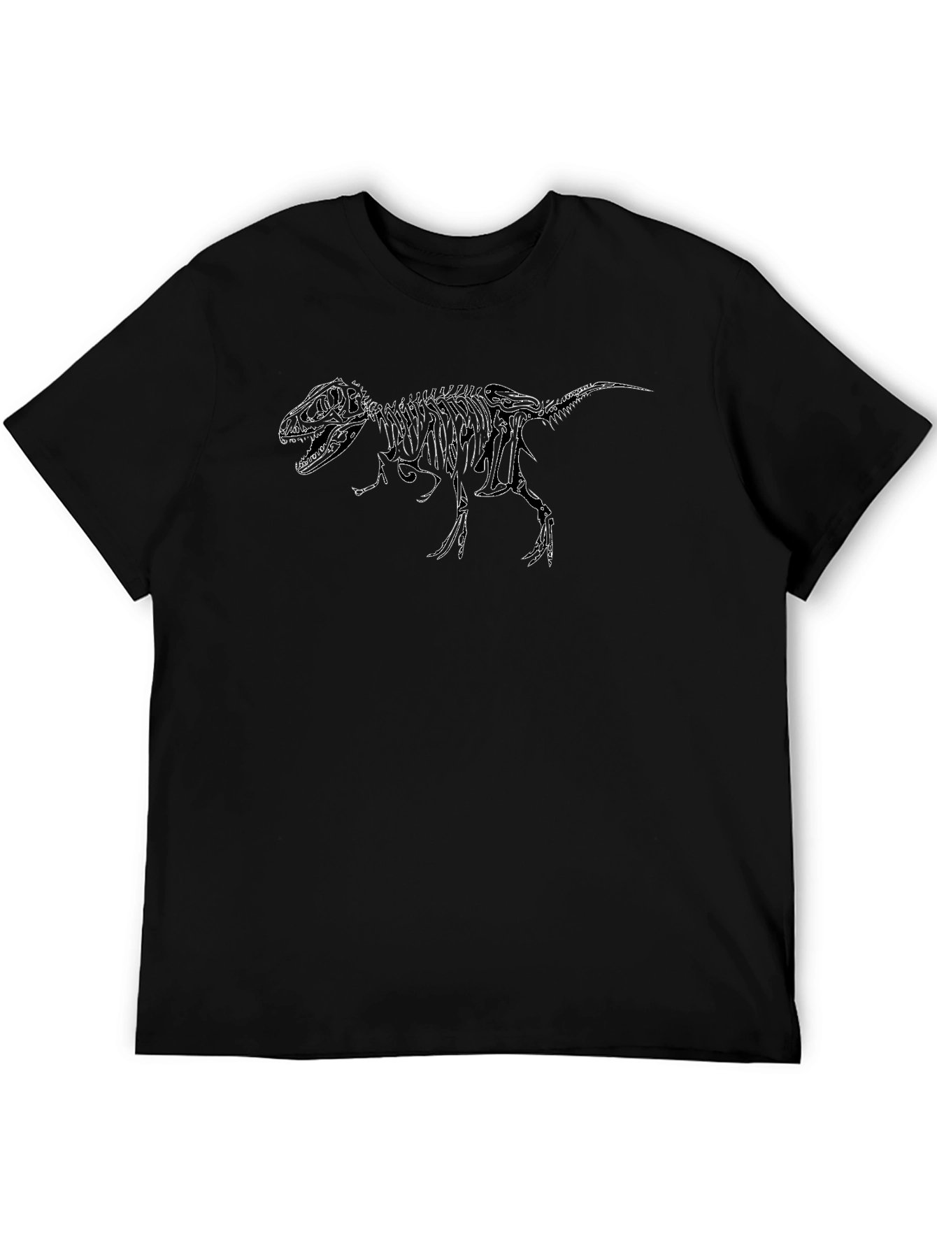 Dinosaur Skeleton Graphic Black T-Shirt