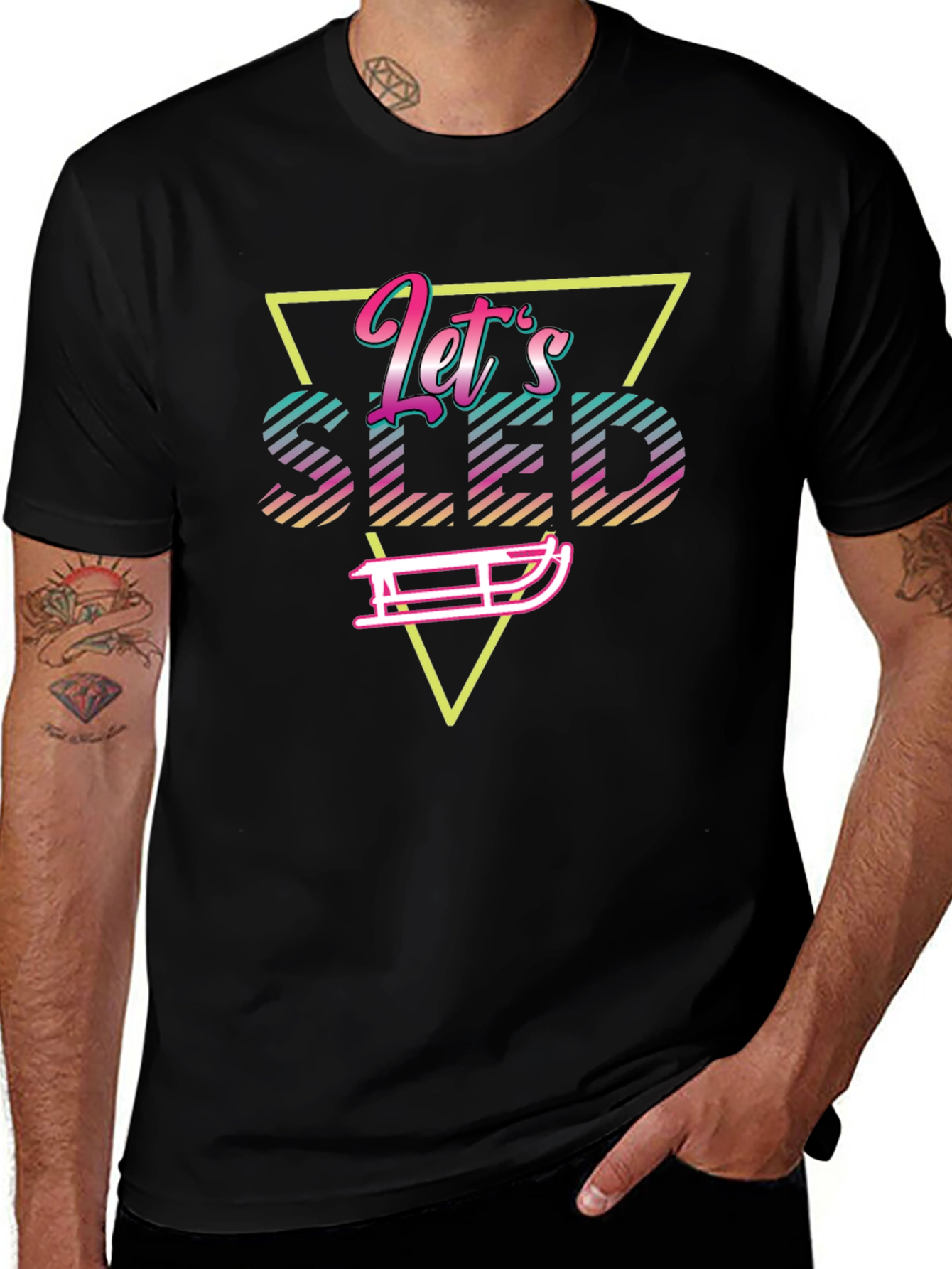 Retro Lets Sled Graphic Tee