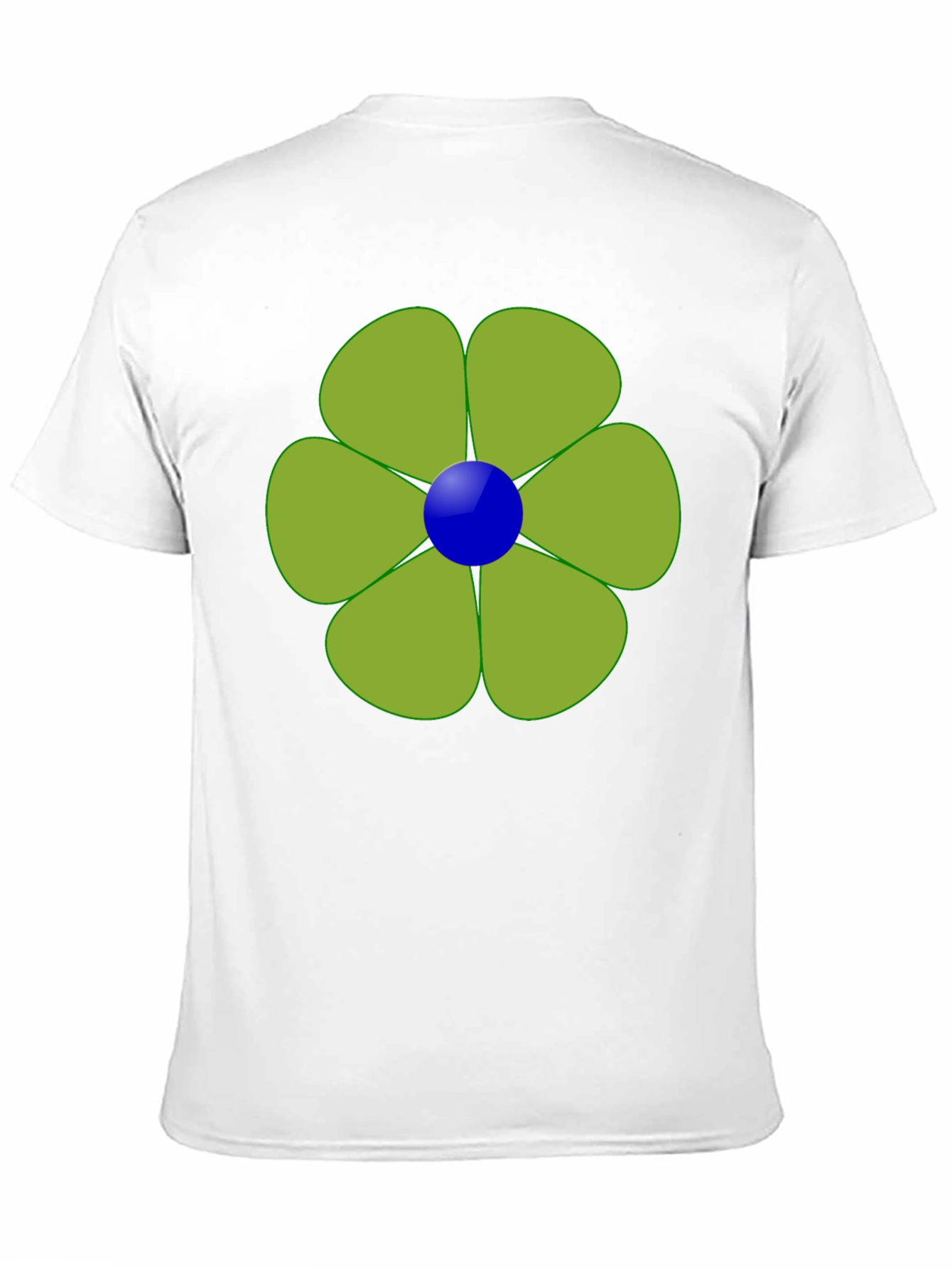 Green Flower Graphic Black Tee Casual Wear