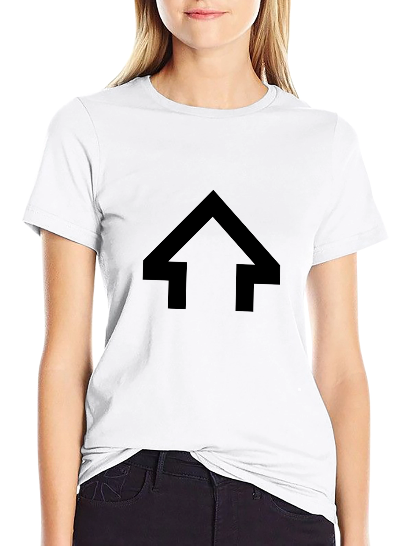 Modern Arrow Graphic T-Shirt - Black Casual Tee