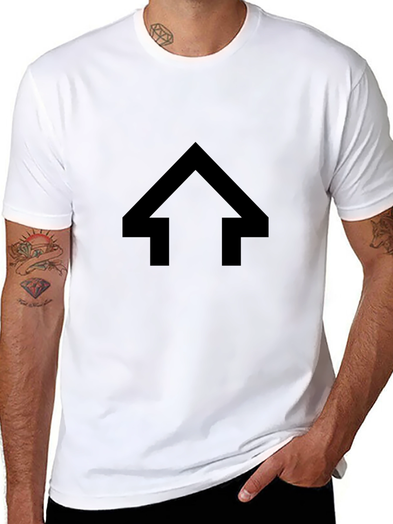 Modern Arrow Graphic T-Shirt - Black Casual Tee