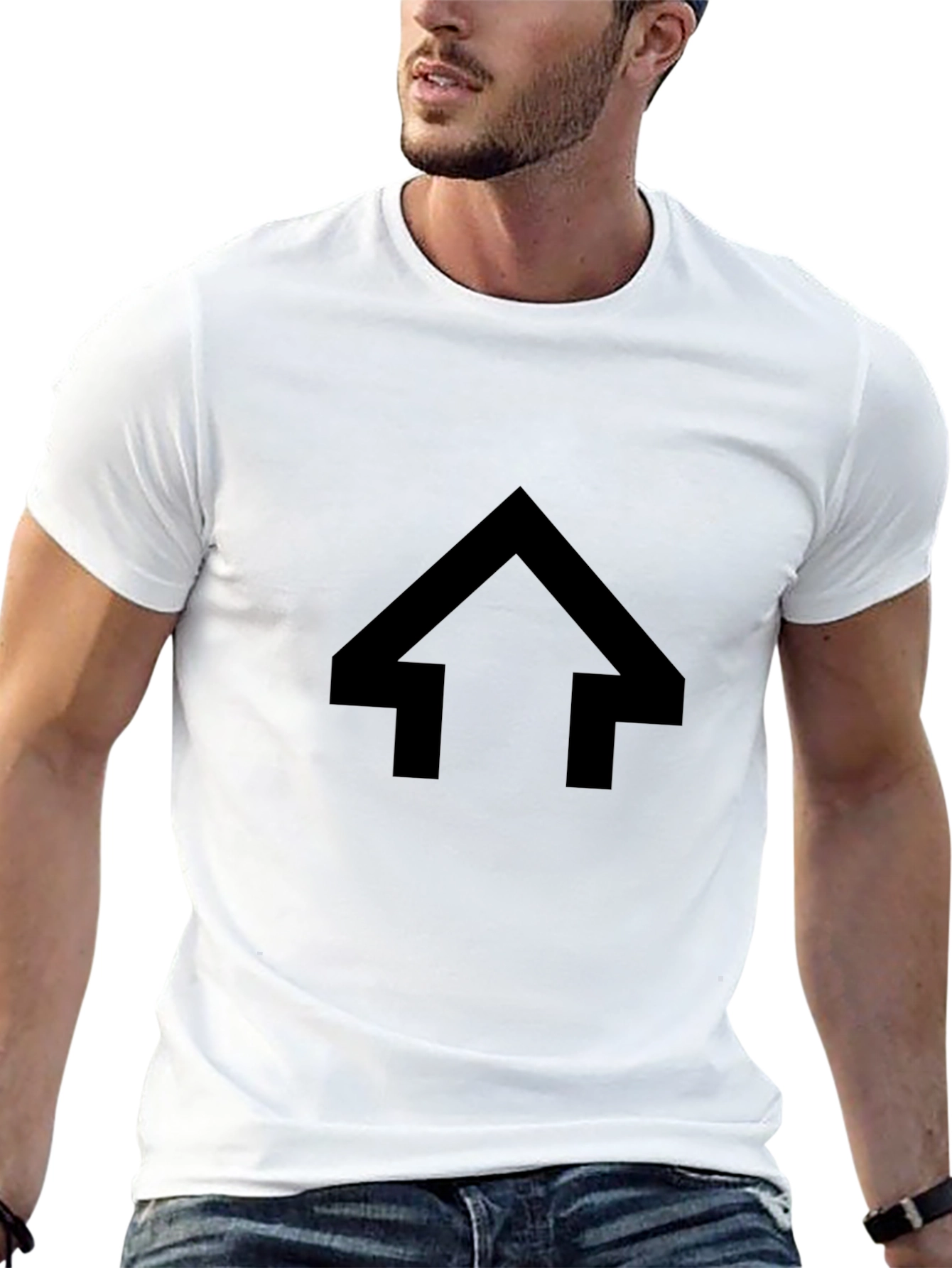 Modern Arrow Graphic T-Shirt - Black Casual Tee