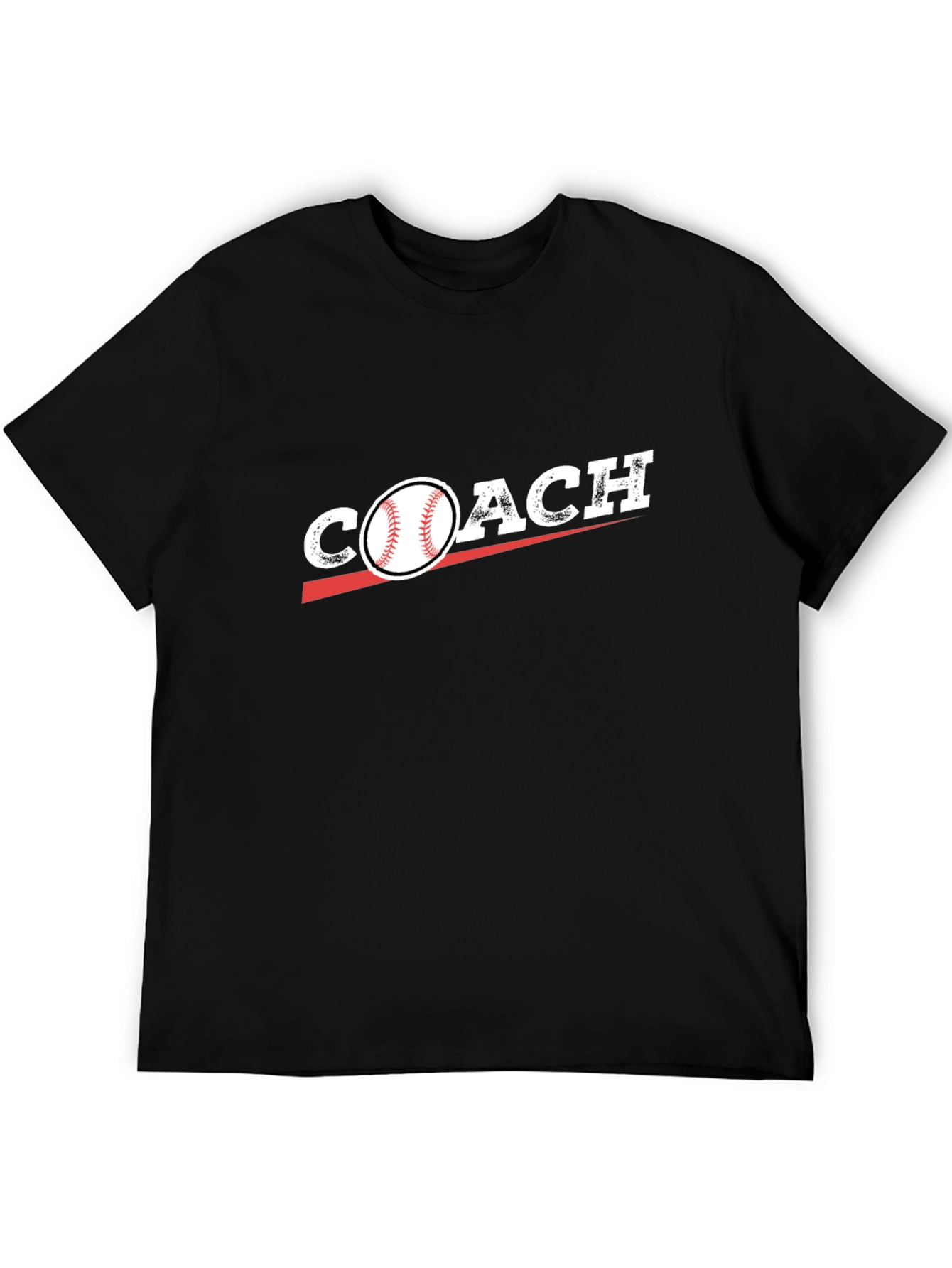 Baseball Coach Graphic T-Shirt - Black