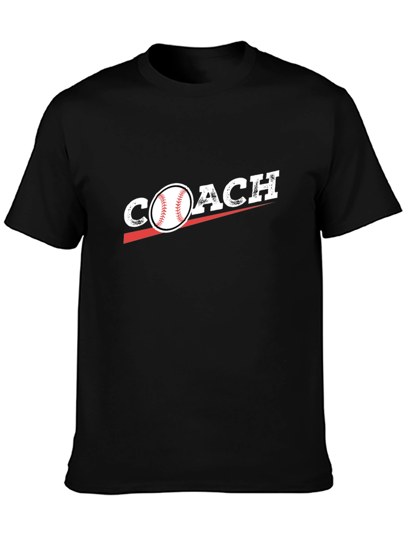 Baseball Coach Graphic T-Shirt - Black