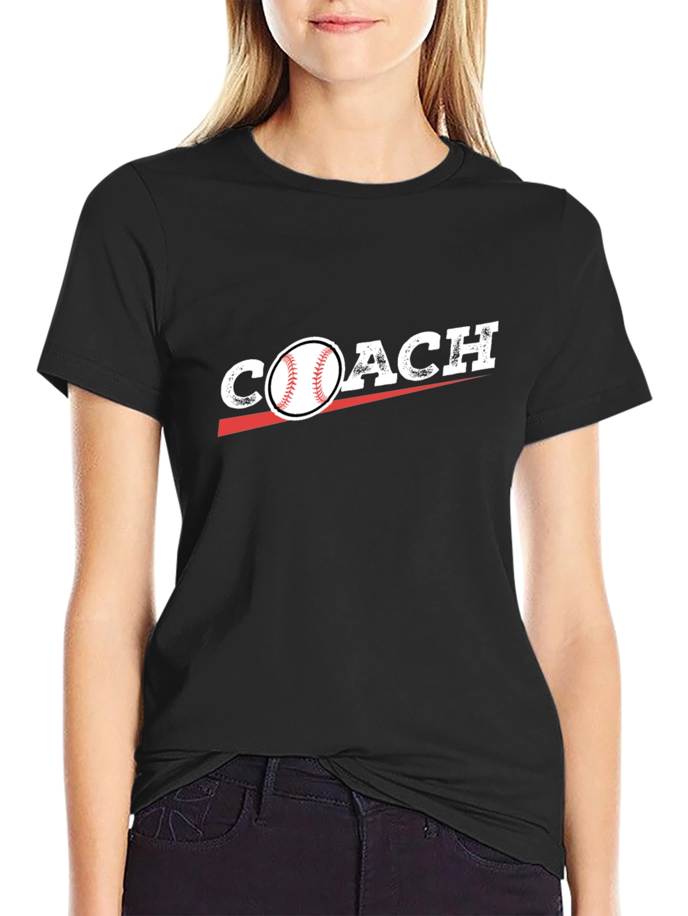 Baseball Coach Graphic T-Shirt - Black