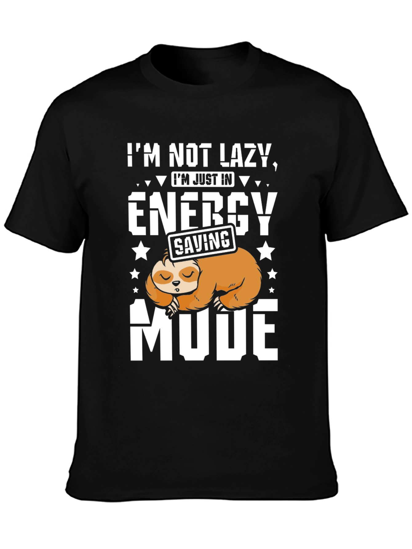 Lazy Sloth Energy Saving Mode Graphic T-Shirt