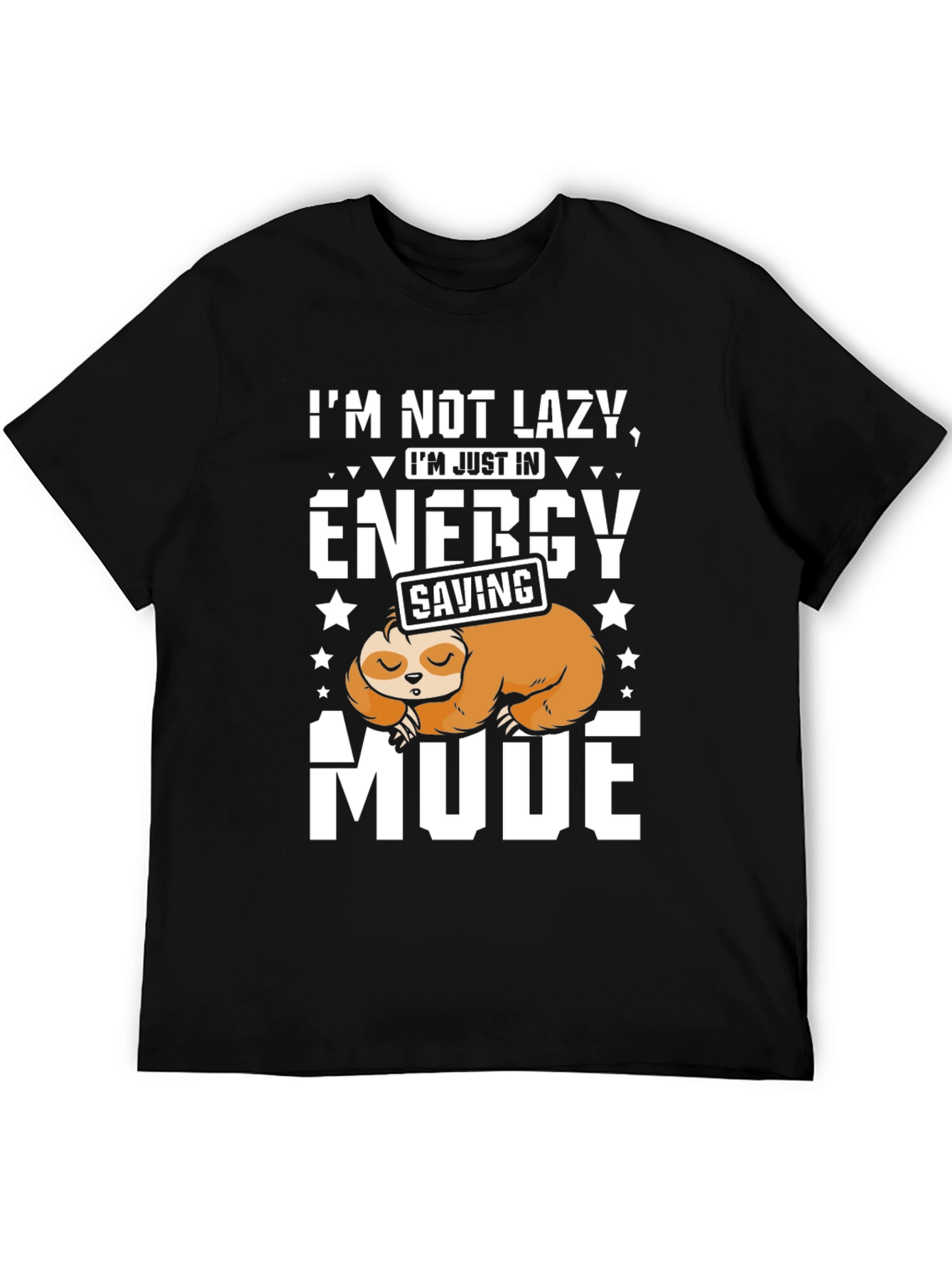 Lazy Sloth Energy Saving Mode Graphic T-Shirt