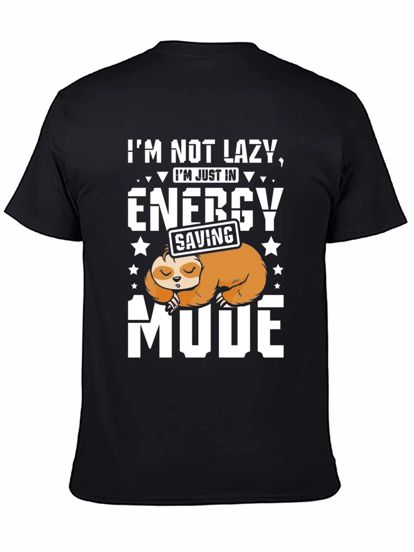 Lazy Sloth Energy Saving Mode Graphic T-Shirt