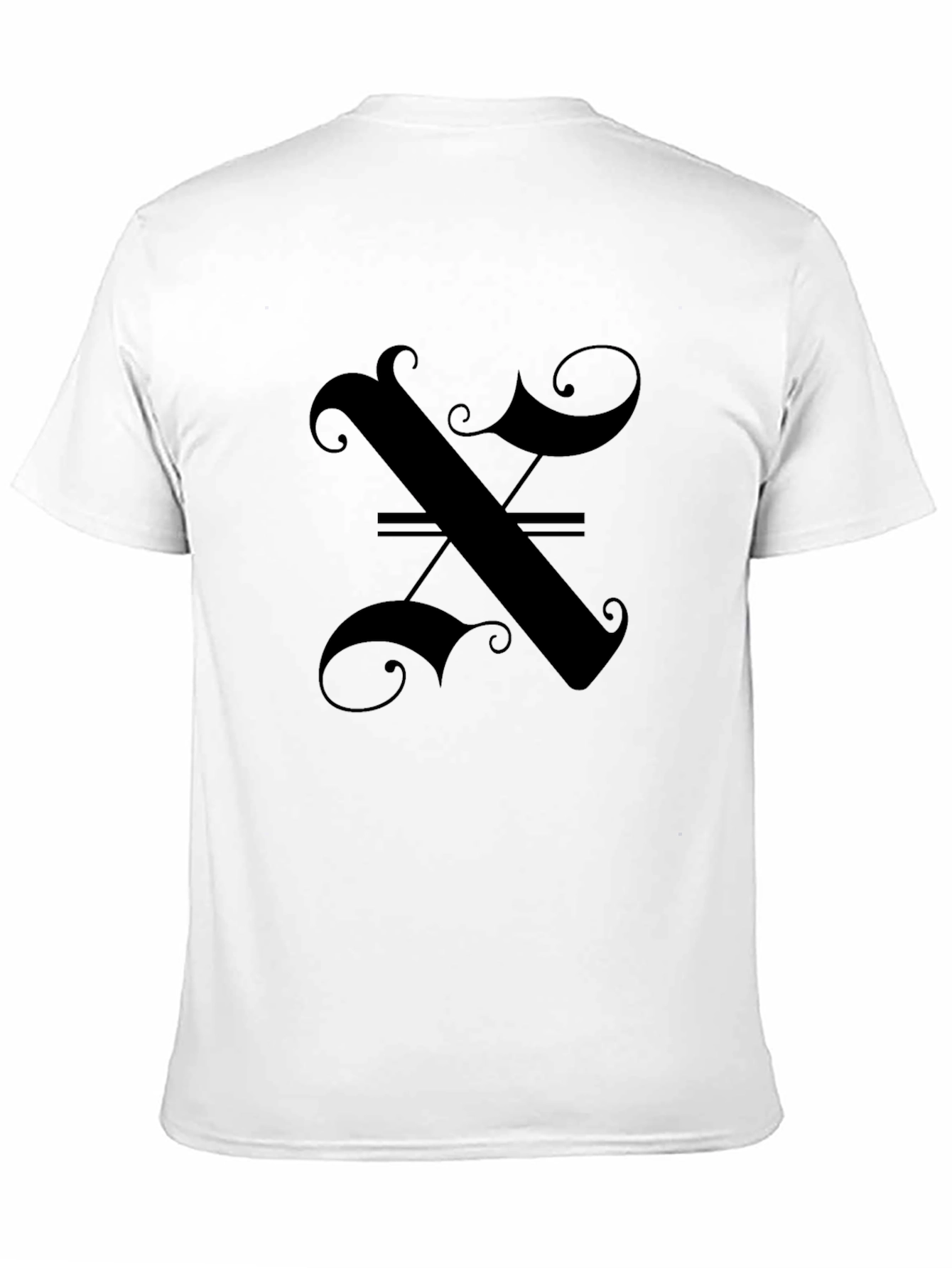 Elegant Gothic Initial X Black T-Shirt