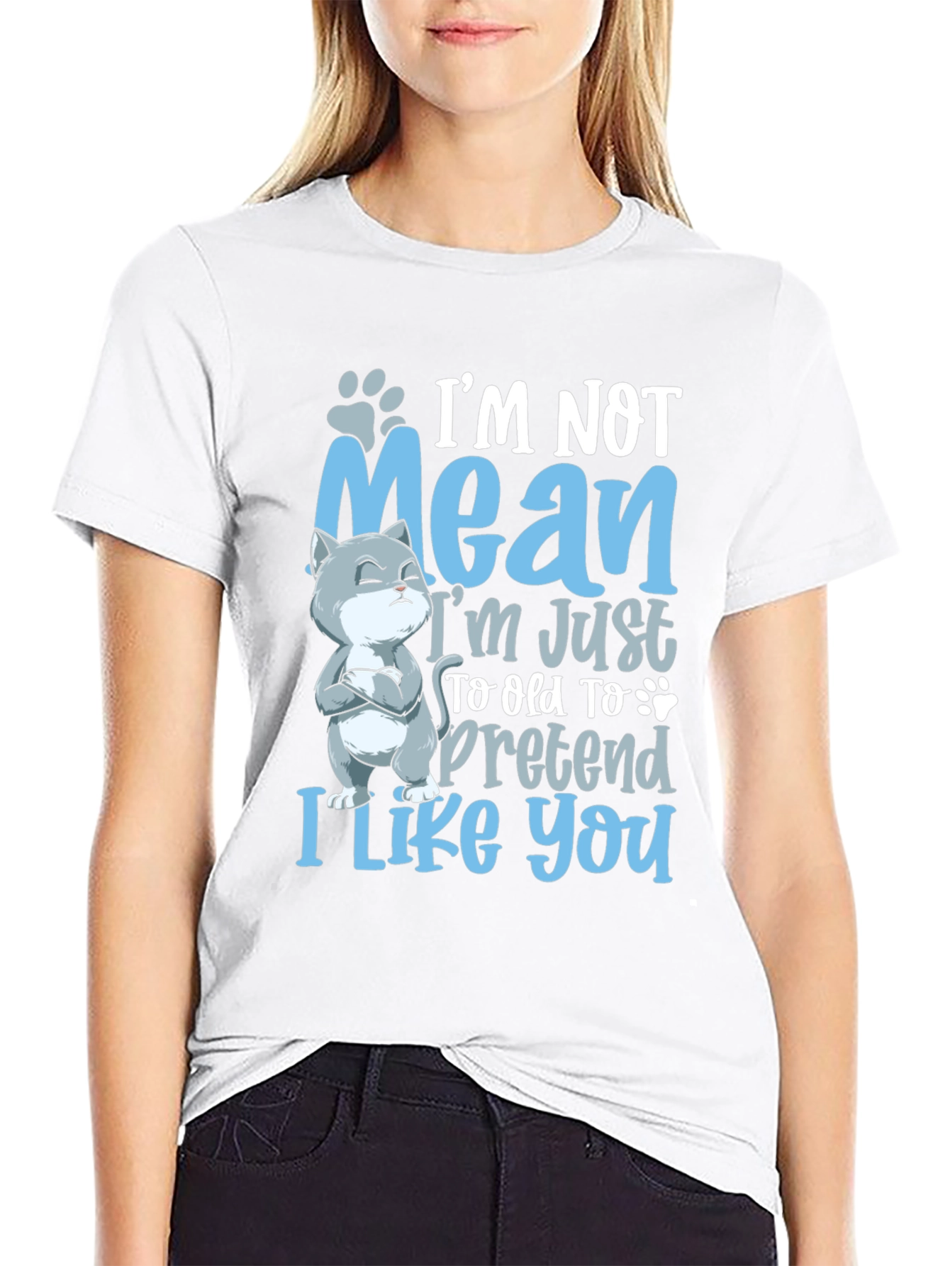 Funny Cat Graphic Tee: Im Not Mean