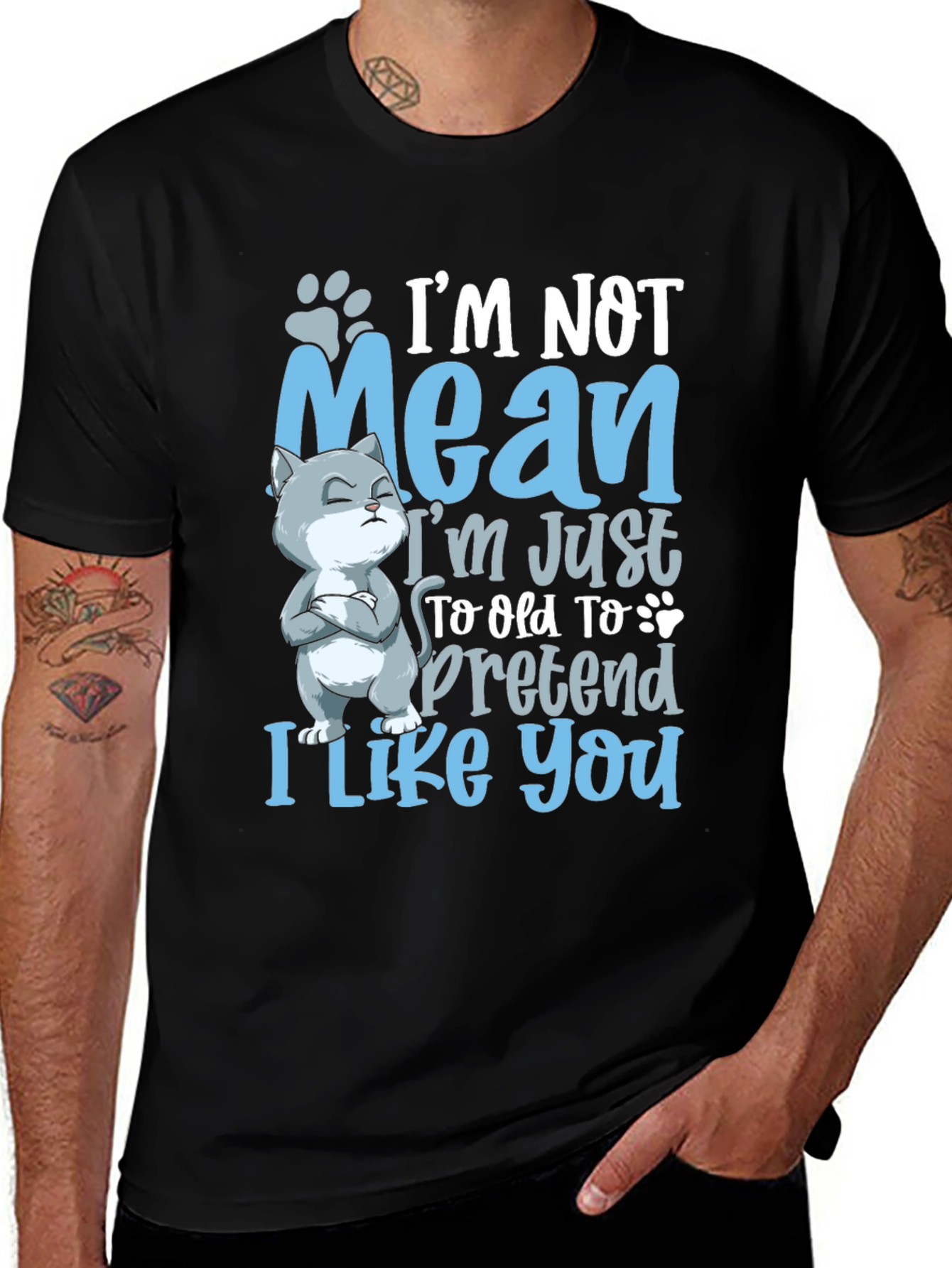 Funny Cat Graphic Tee: Im Not Mean
