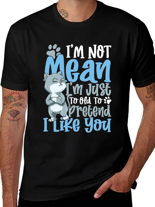 Funny Cat Graphic Tee: Im Not Mean
