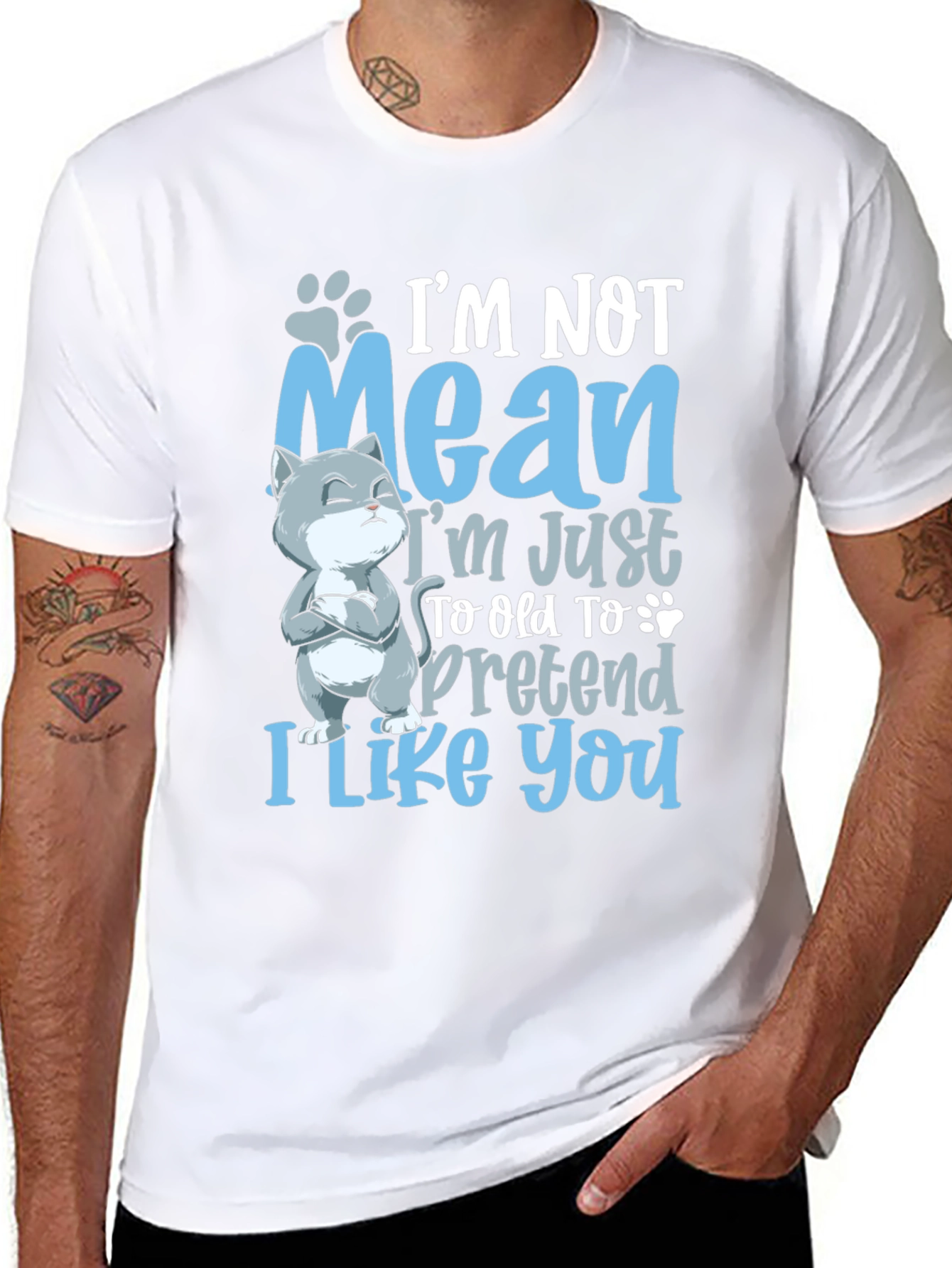 Funny Cat Graphic Tee: Im Not Mean
